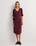Column Jersey Midi Dress-Mulled Wine