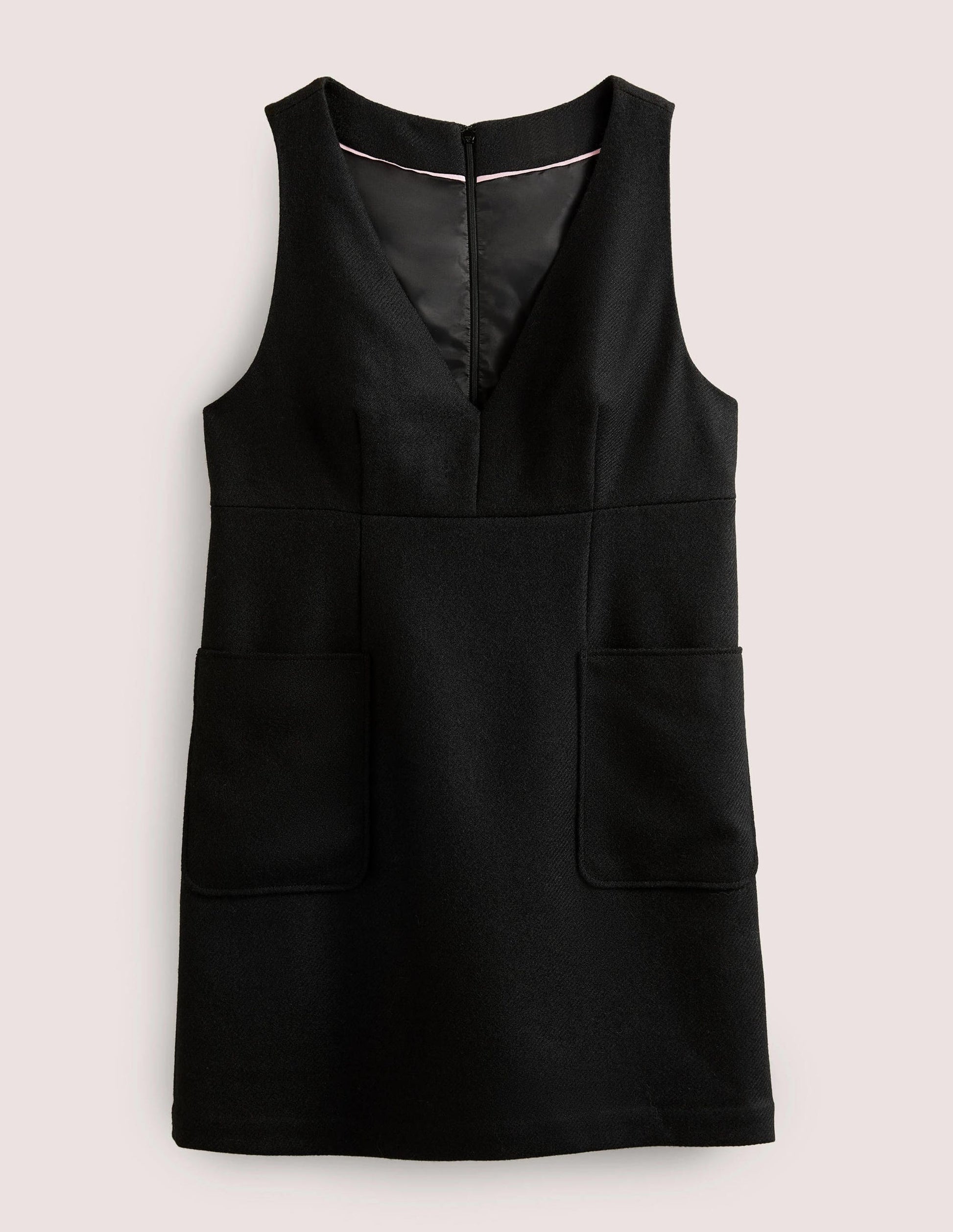 Mini robe fourreau à col V-Noir-5