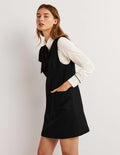 Mini robe fourreau à col V-Noir