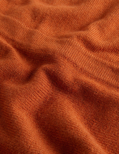 Strickkleid mit eckigem Ausschnitt-Kupferrot-7
