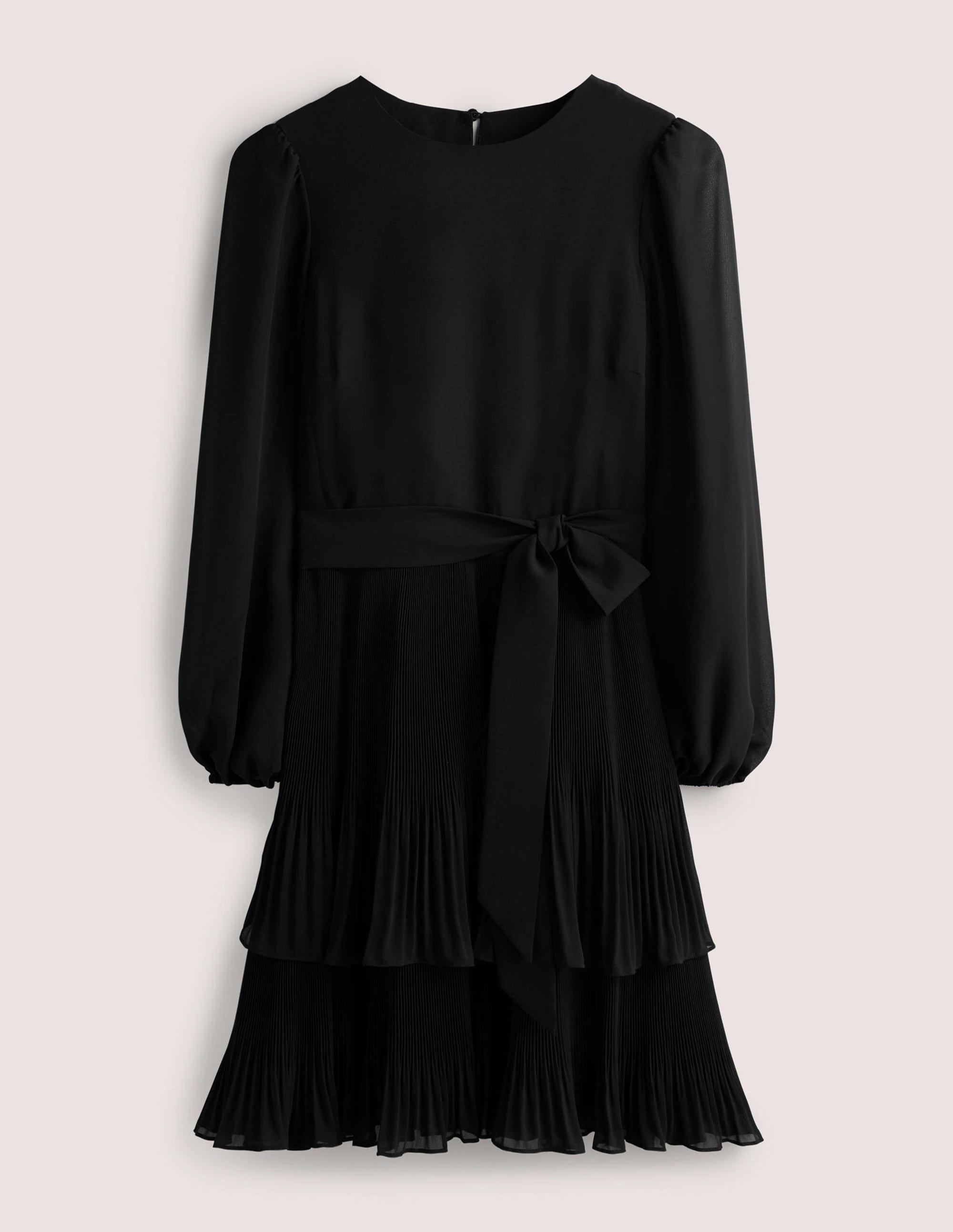 Minikleid mit Plisseerock-Schwarz - Image 7