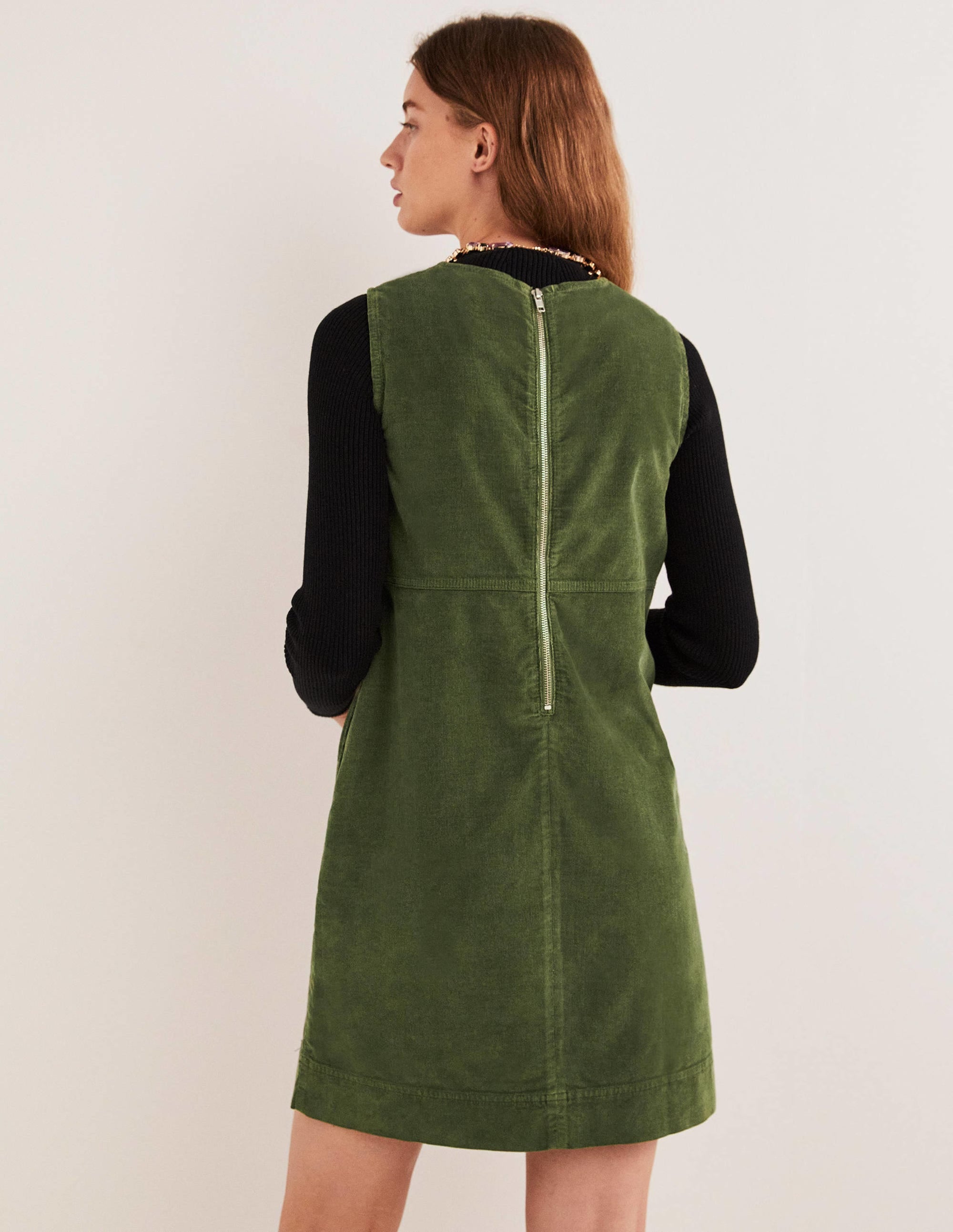 Evie Etuikleid aus Cord-Kohlgrün - Image 3
