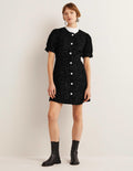 Metallic Textured Mini Dress-Black