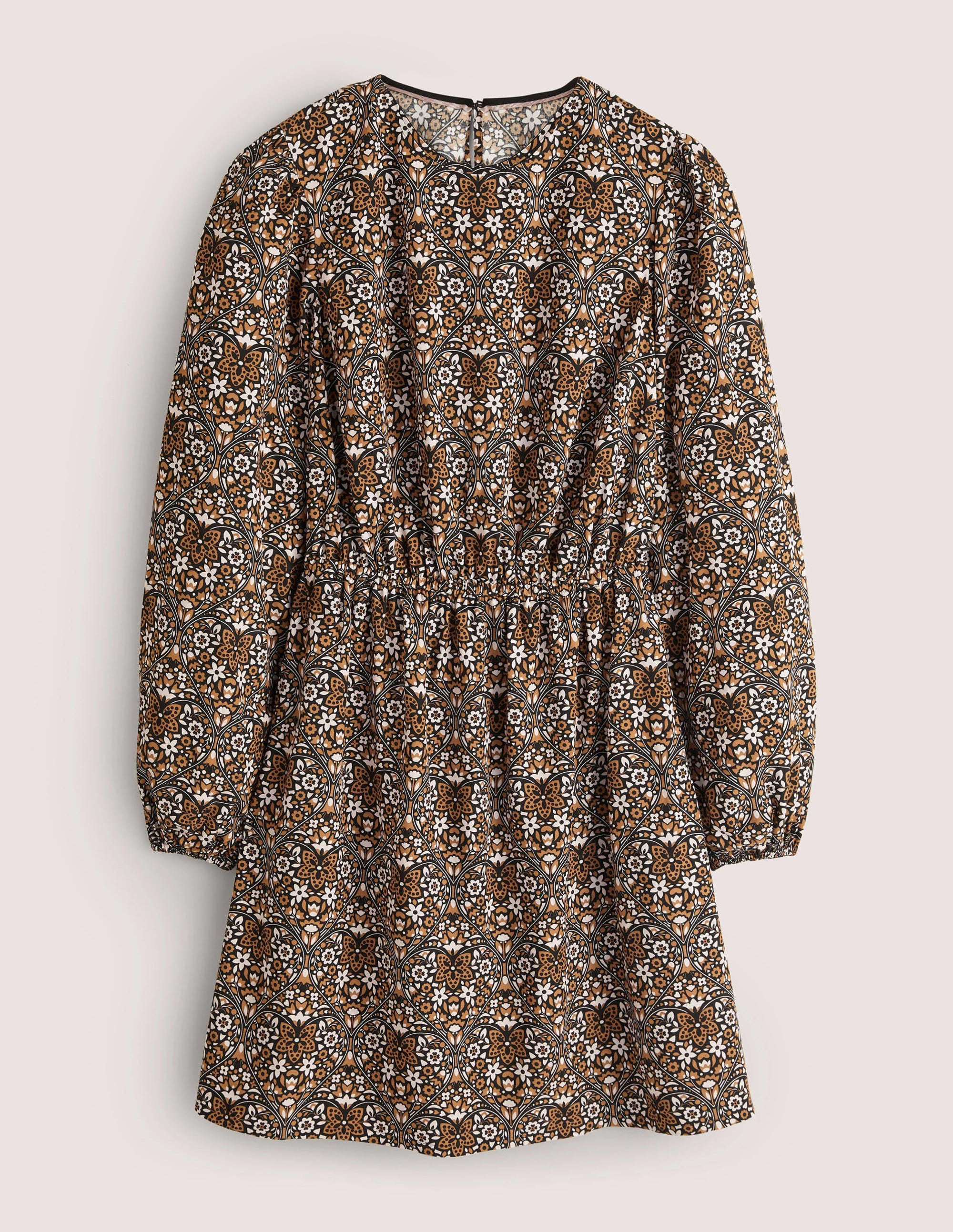 Kleid mit Rundhalsausschnitt-Dijonsenfgelb, Blütenherzen - Image 6
