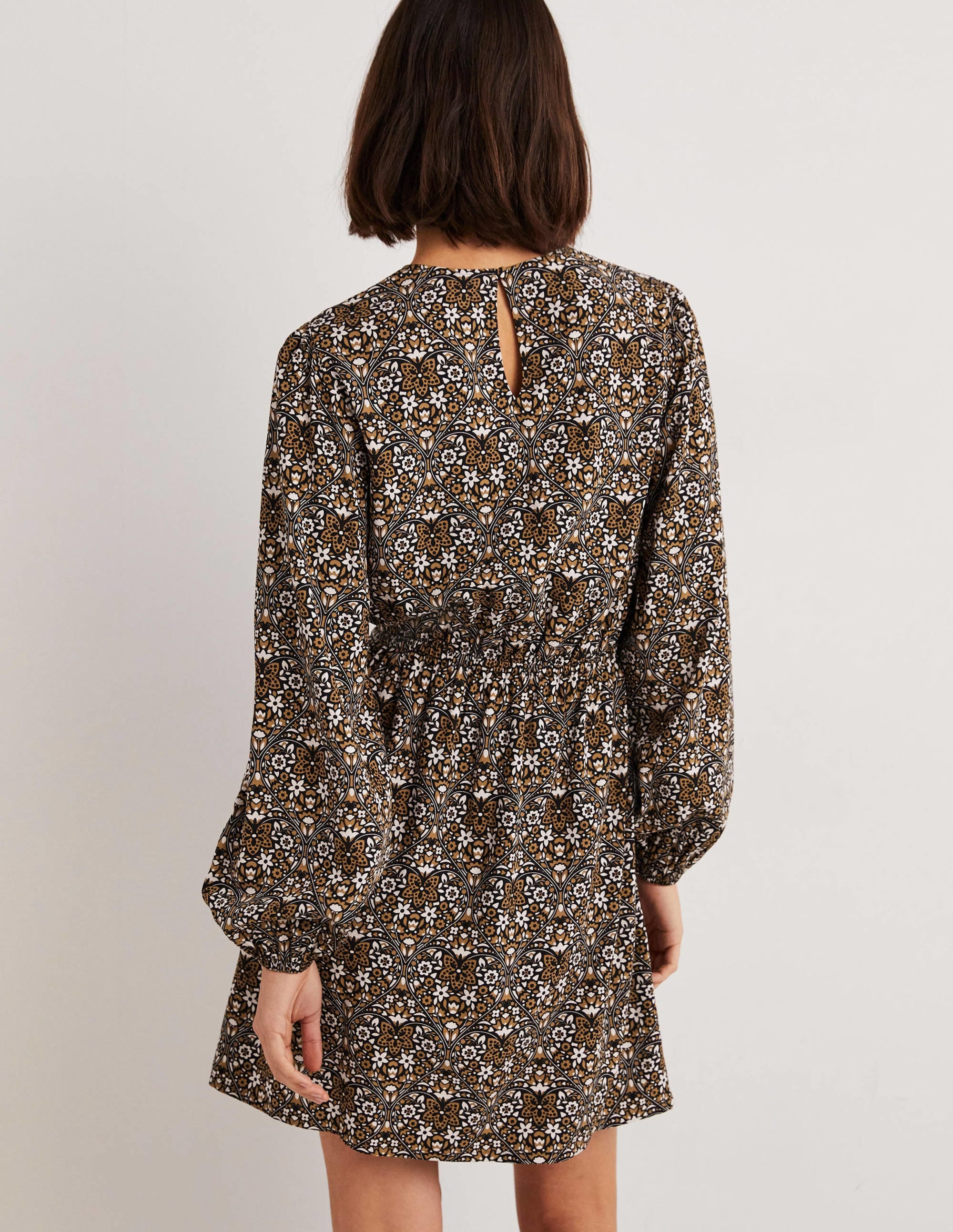 Kleid mit Rundhalsausschnitt-Dijonsenfgelb, Blütenherzen - Image 3