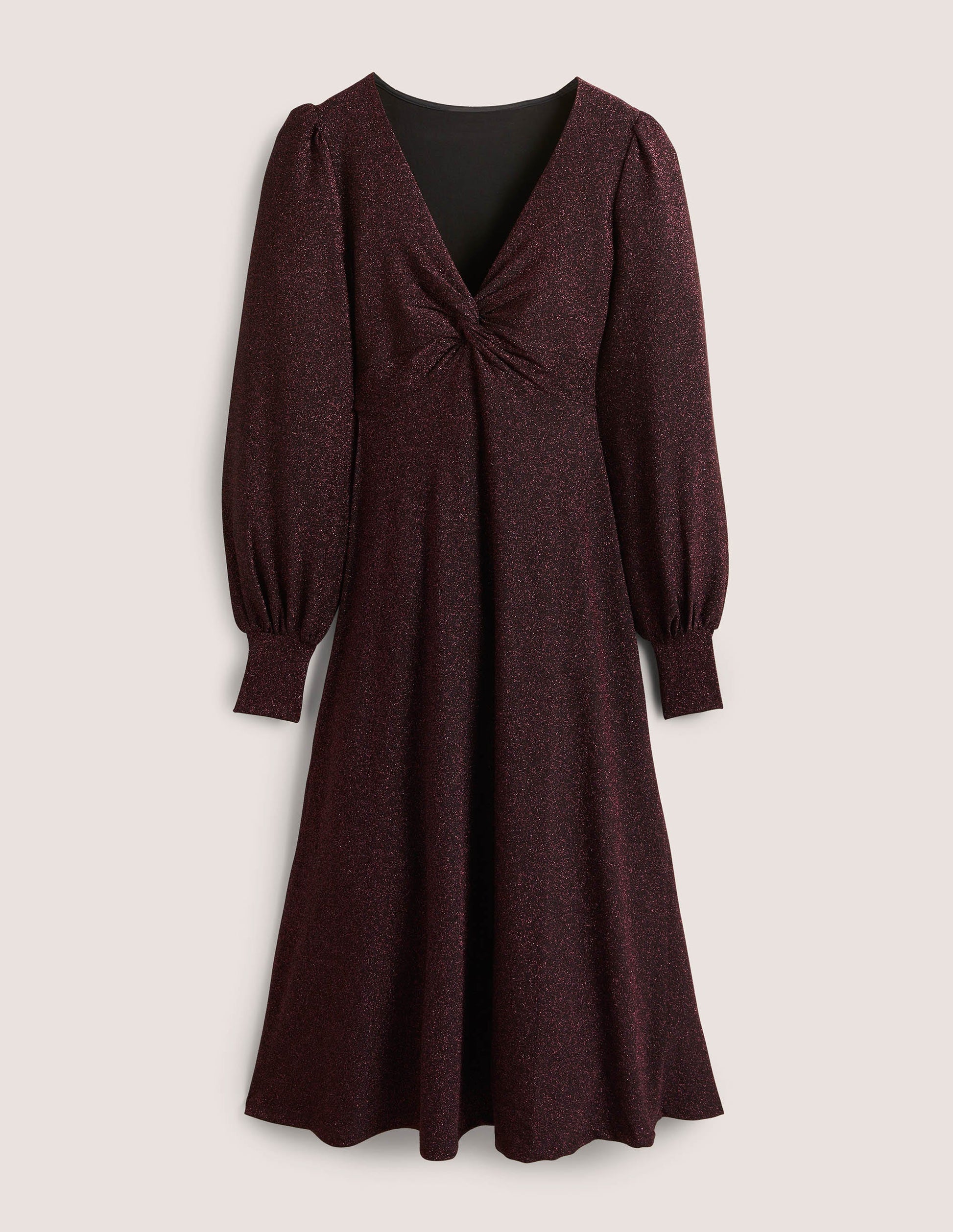 Purple Sparkle Metallic Jersey Midi Dress-Violett, Glitzer-6