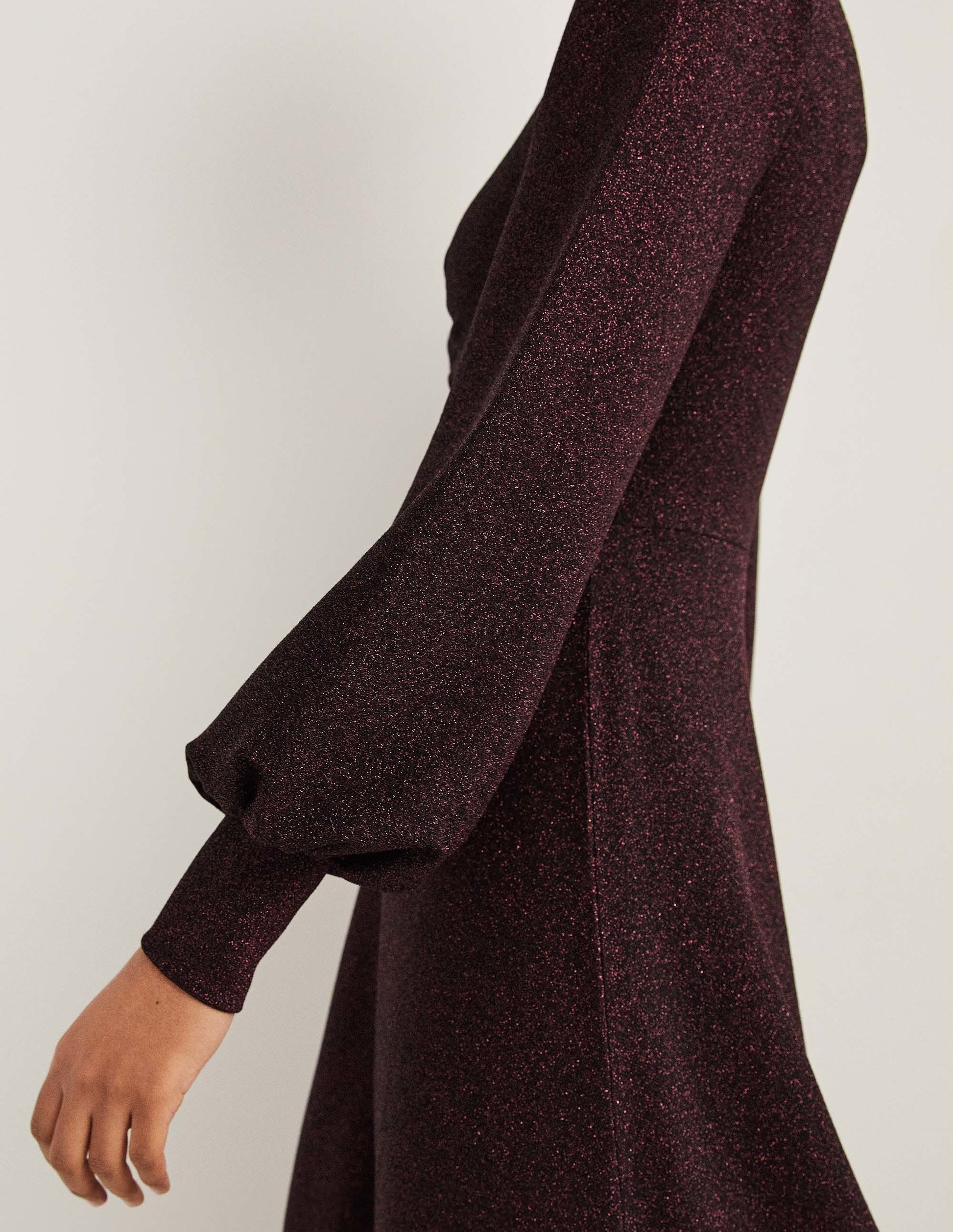 Purple Sparkle Metallic Jersey Midi Dress-Violett, Glitzer-5