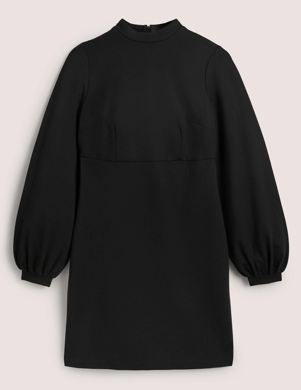 Jersey-Minikleid mit Blousonärmeln-Schwarz-5