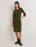 Penny Jerseykleid-Black, Floral Sprig