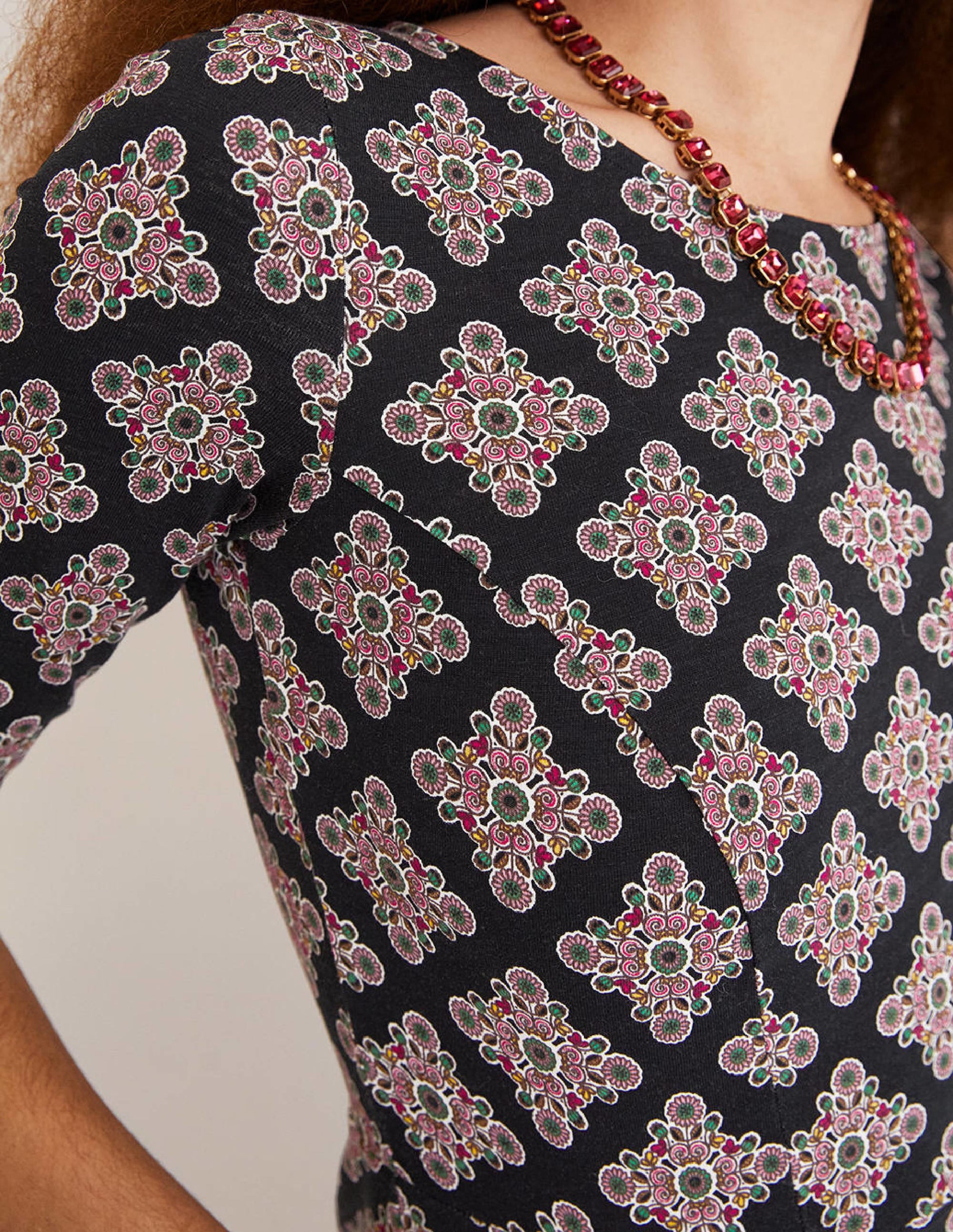Robe Penny en jersey-Multi, motif Daisy Illusion Tile - Image 2