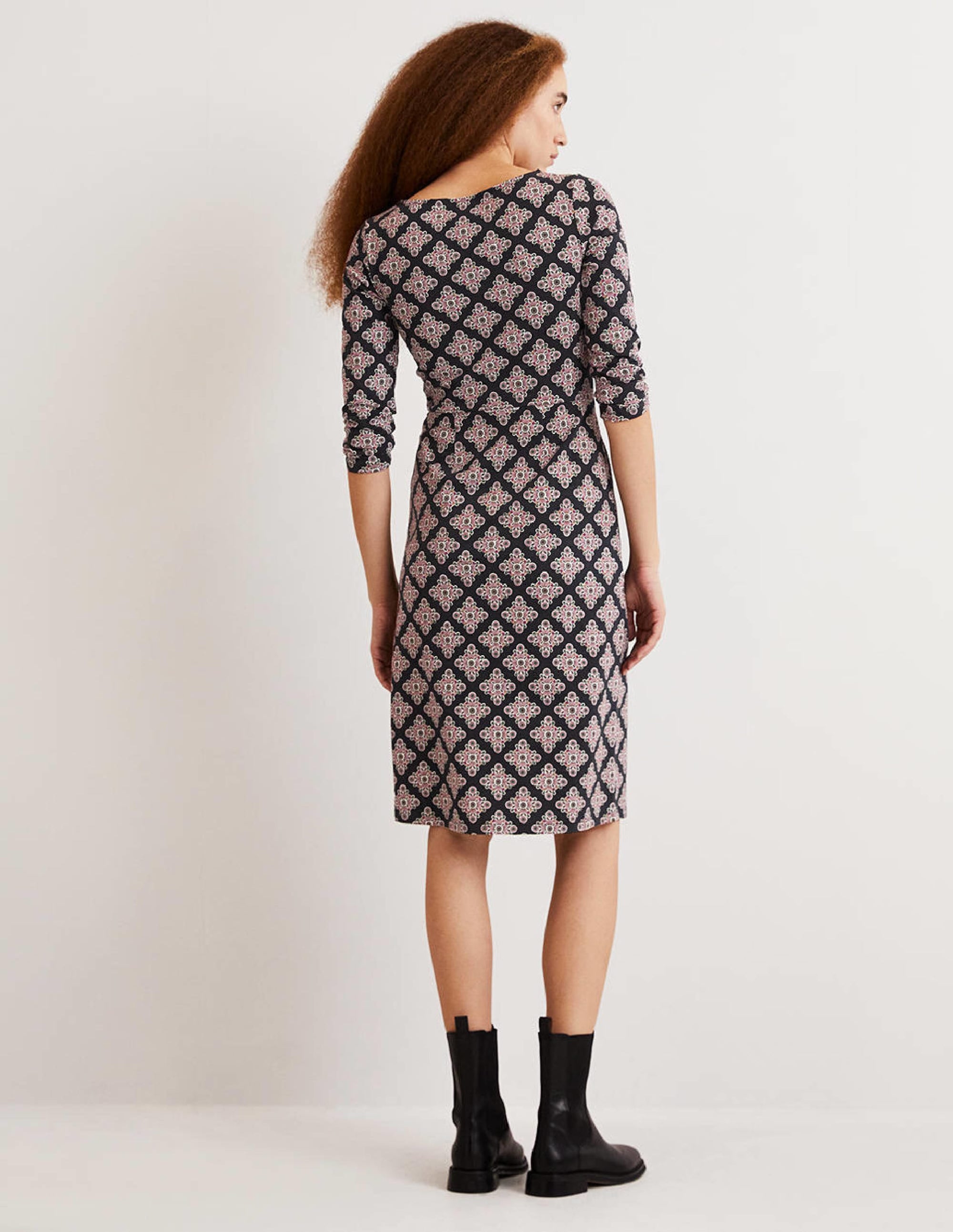 Robe Penny en jersey-Multi, motif Daisy Illusion Tile - Image 3