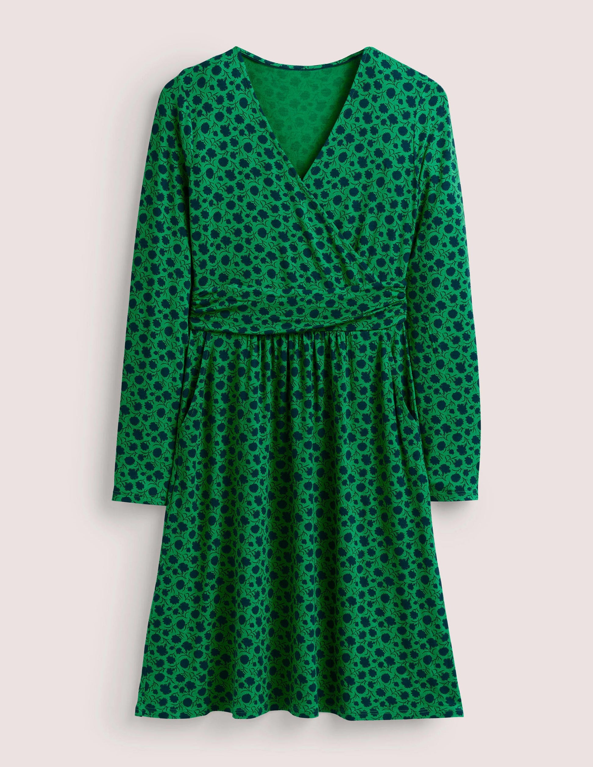 Robe Layla en jersey-Vert printemps, motif Leafy Bud-6