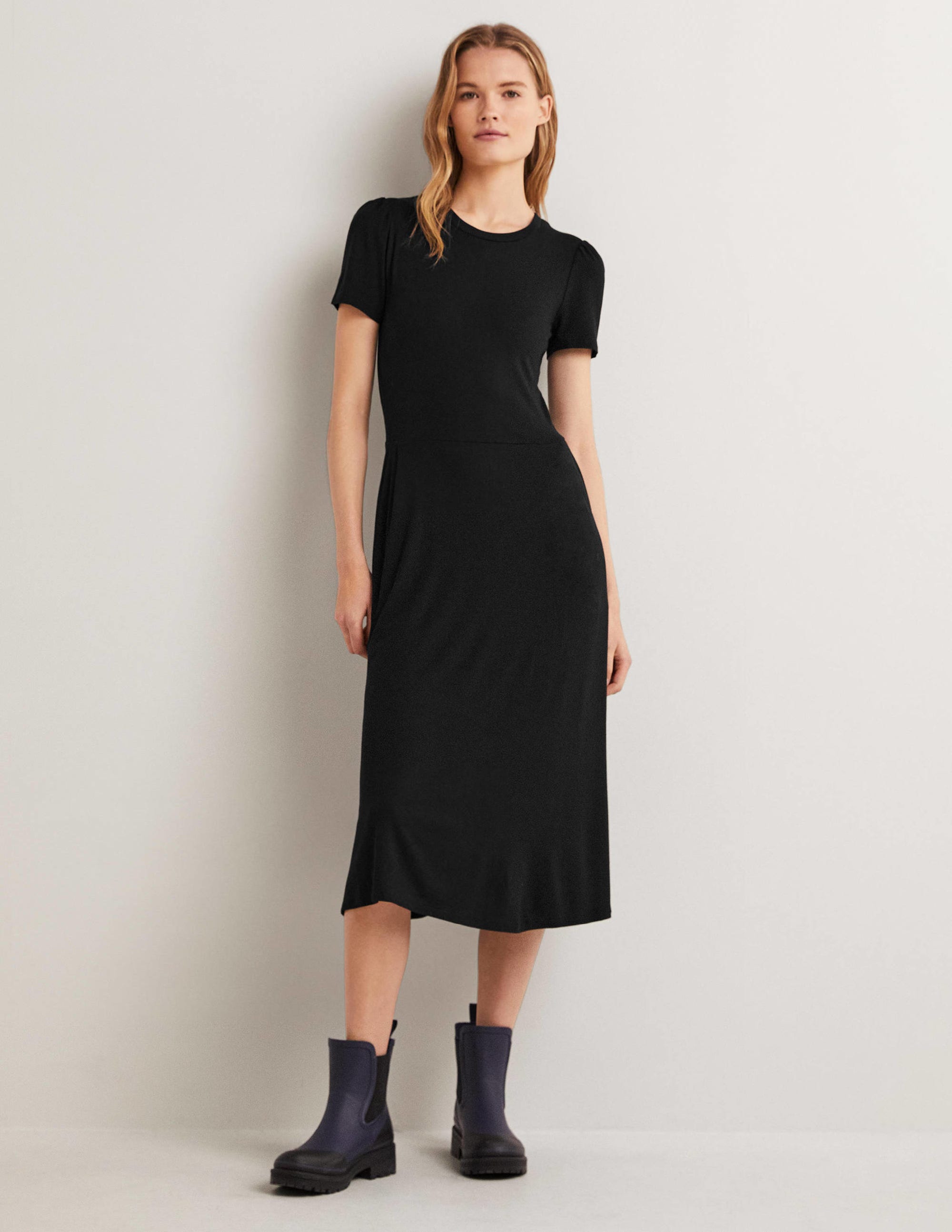Lucinda Midikleid aus Jersey-Schwarz - Image 5