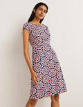 Florrie Jersey Dress-French Navy, Ditsy Swirl