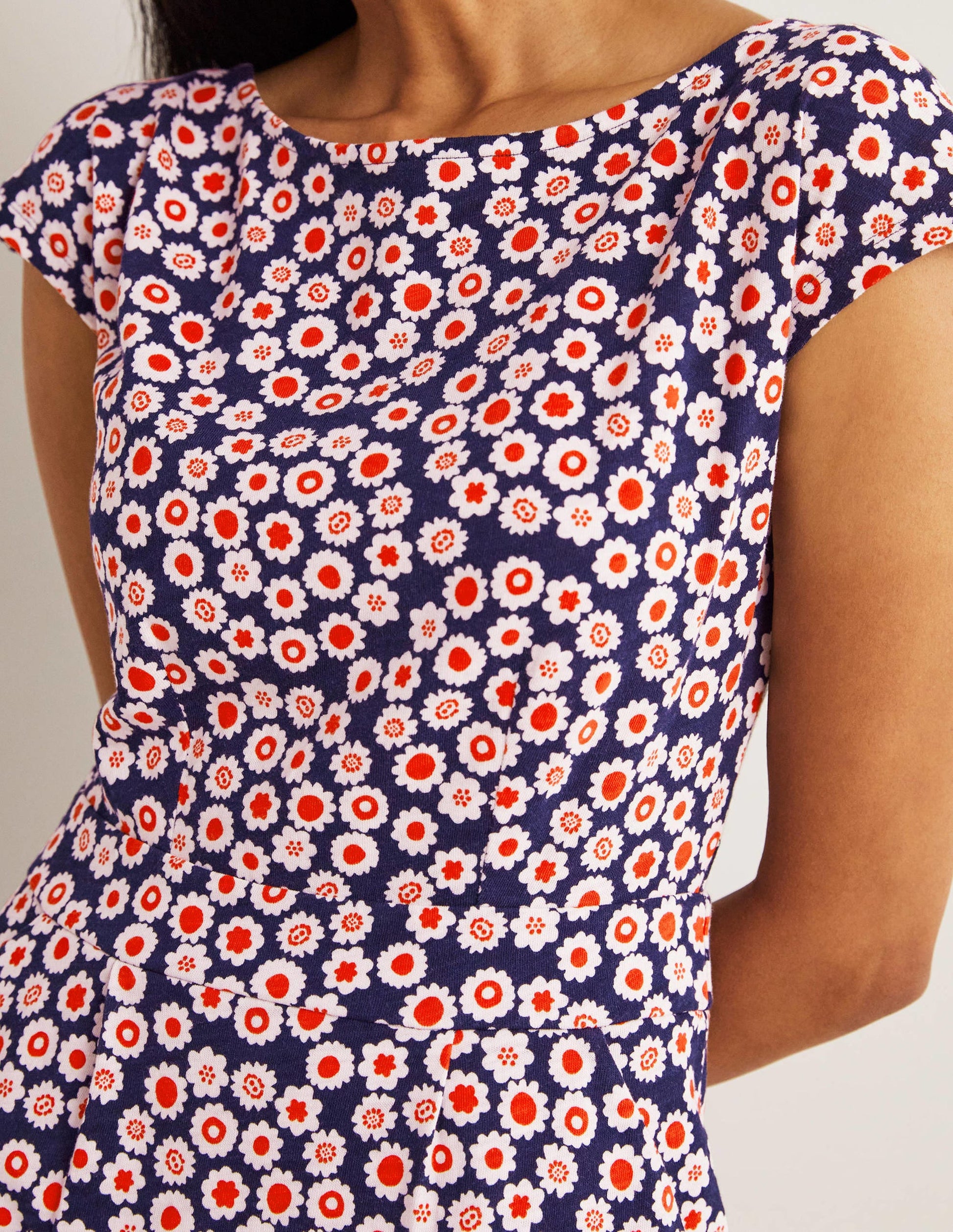Florrie Jersey Dress-French Navy, Ditsy Swirl-2