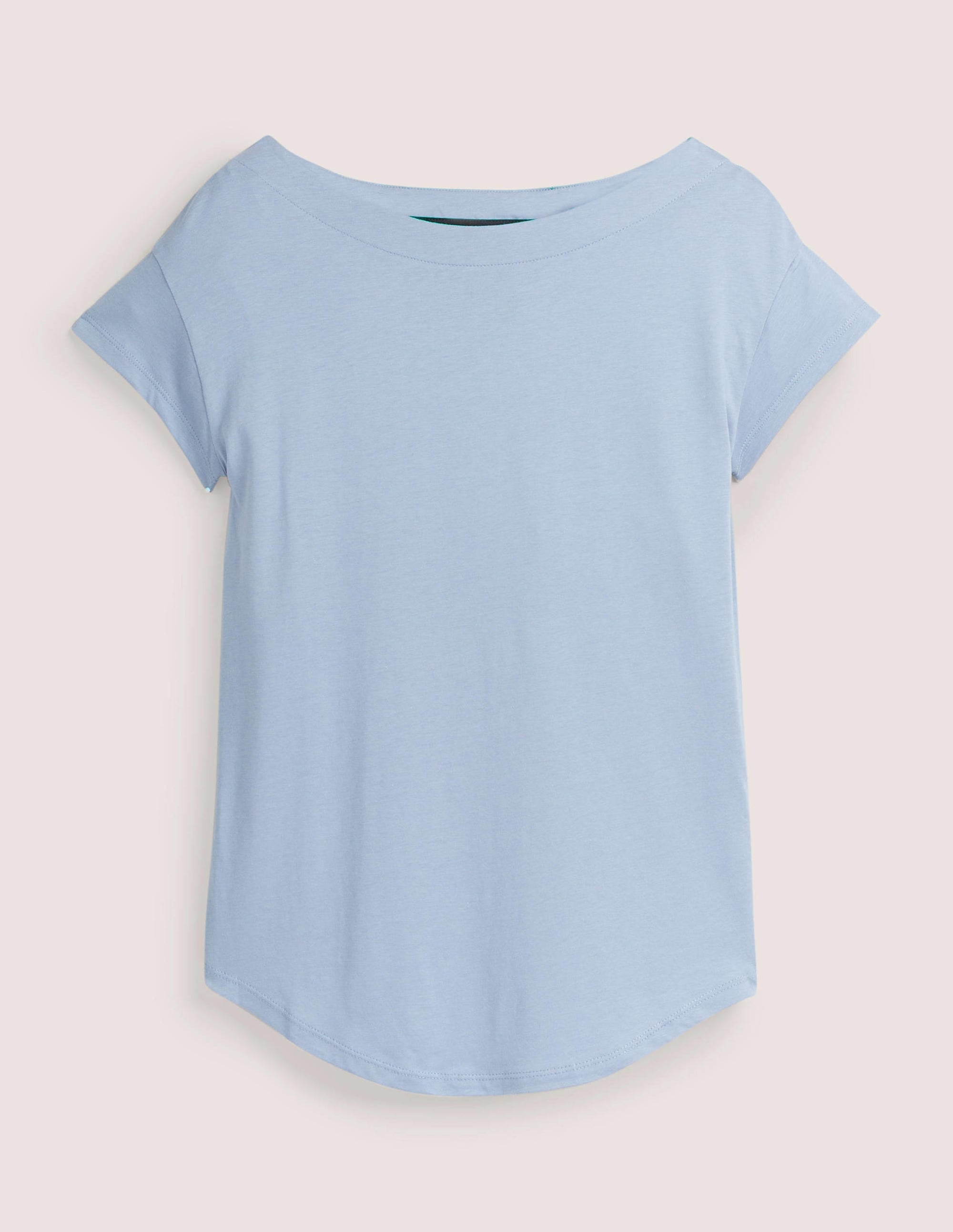 Superweiches T-Shirt mit U-Boot-Ausschnitt-Graublau - Image 5