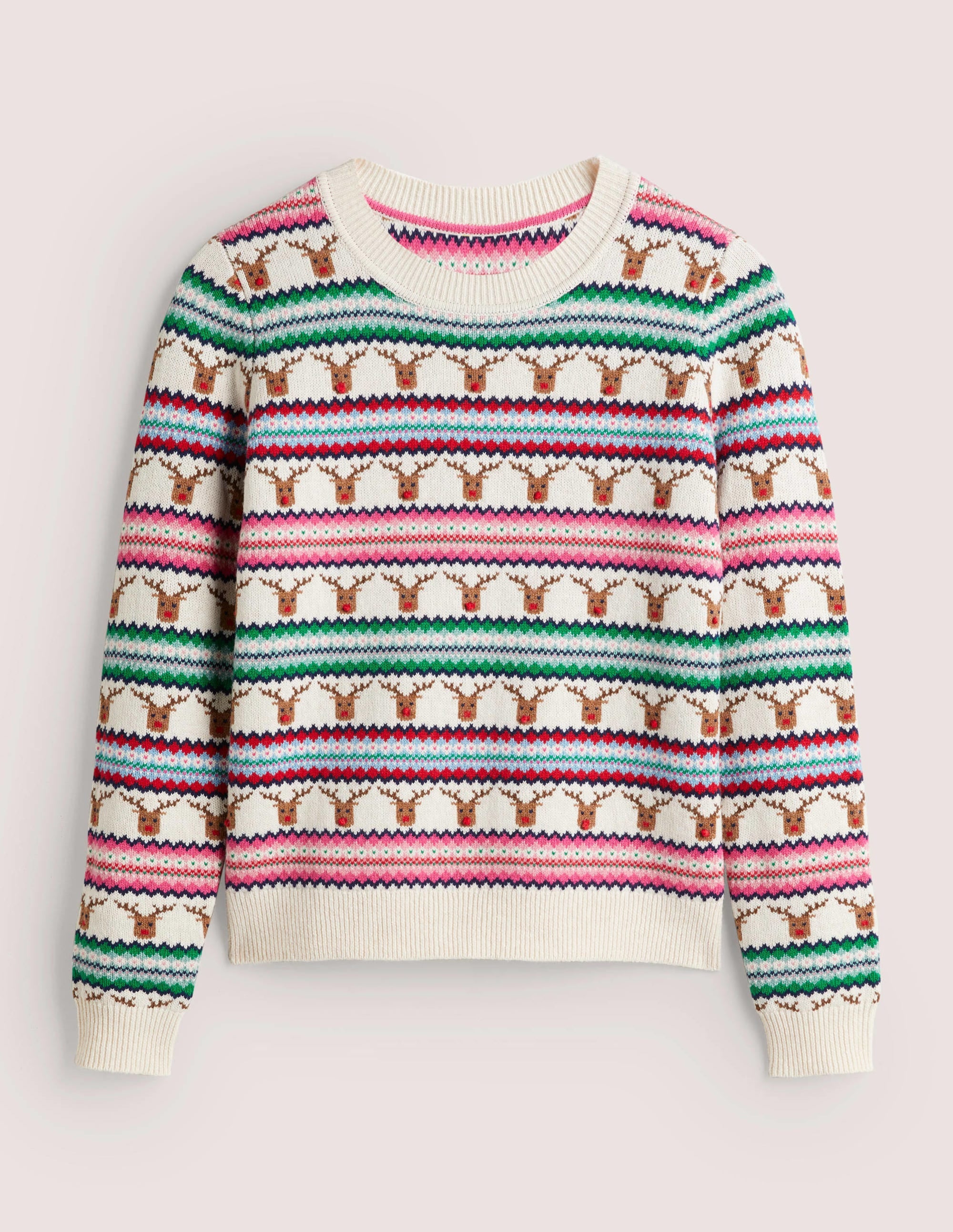 Reindeer Fair Isle Christmas Jumper-Fair-Isle-Muster mit Rentieren - Image 5