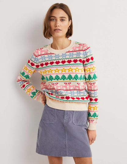 Festive Fair Isle Christmas Jumper-Bunt, Weihnachtliches Fair-Isle-Muster