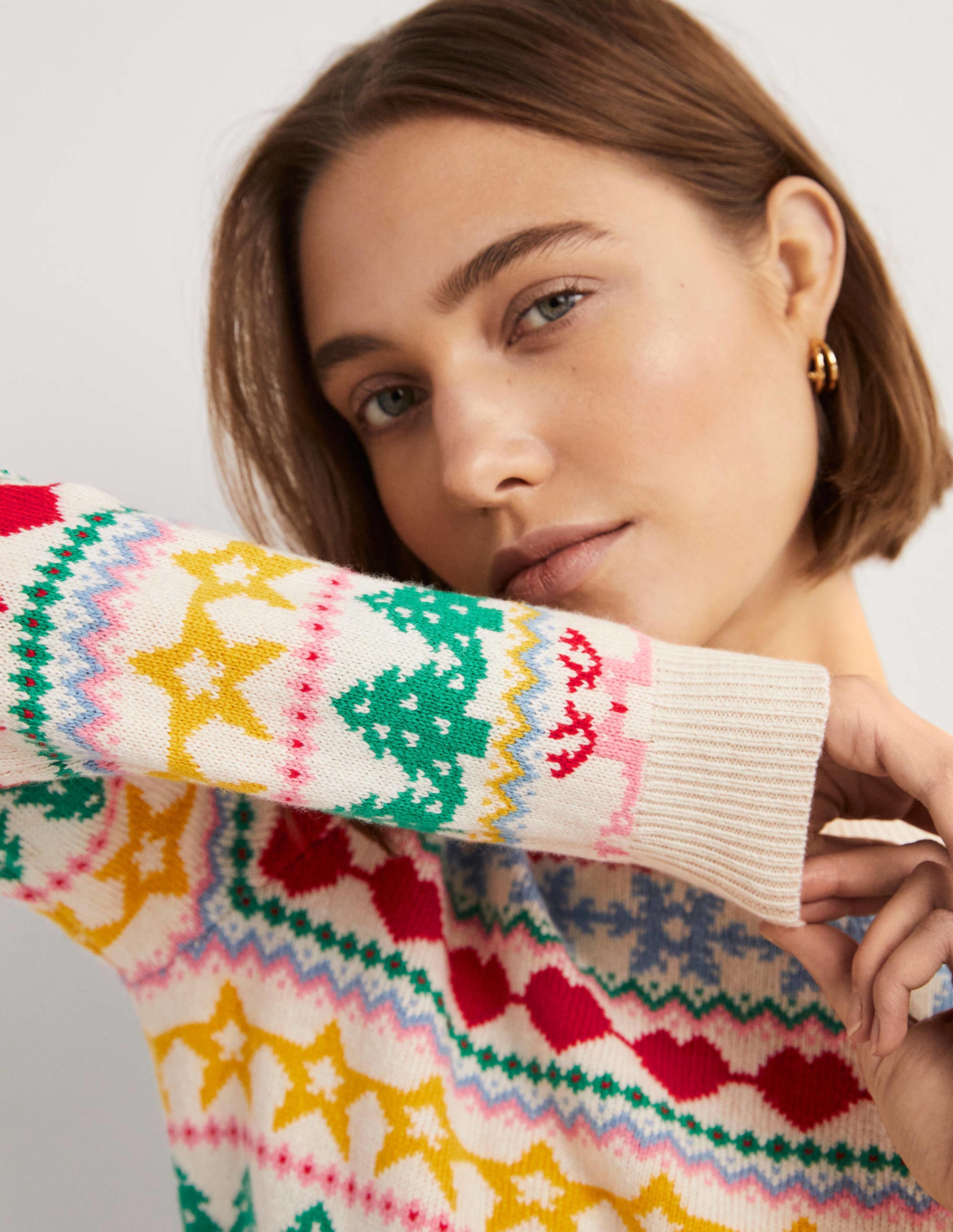 Festive Fair Isle Christmas Jumper-Bunt, Weihnachtliches Fair-Isle-Muster - Image 2