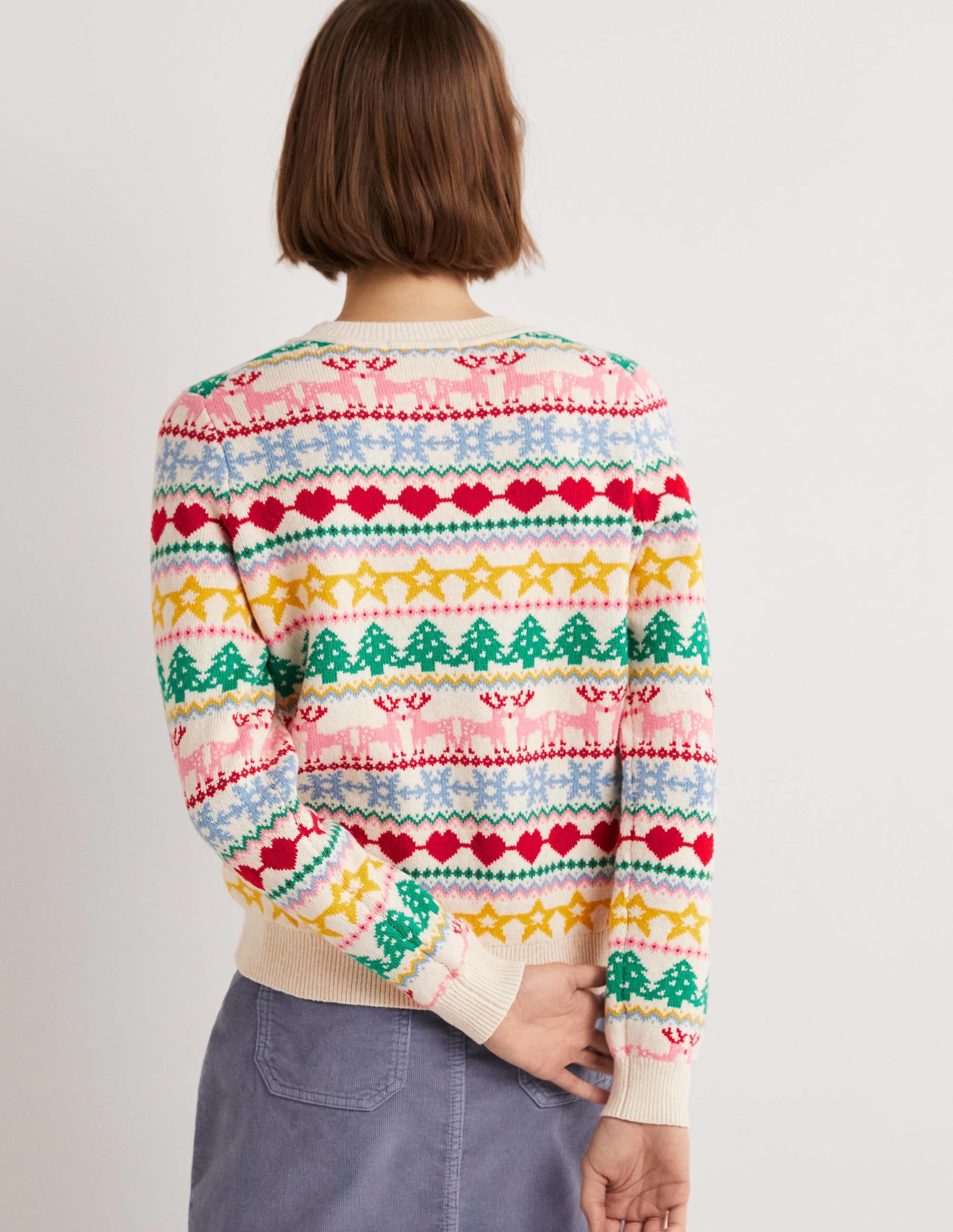 Festive Fair Isle Christmas Jumper-Bunt, Weihnachtliches Fair-Isle-Muster - Image 3