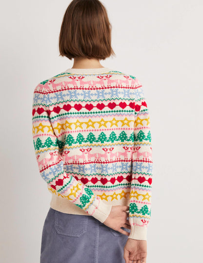 Festive Fair Isle Christmas Jumper-Bunt, Weihnachtliches Fair-Isle-Muster