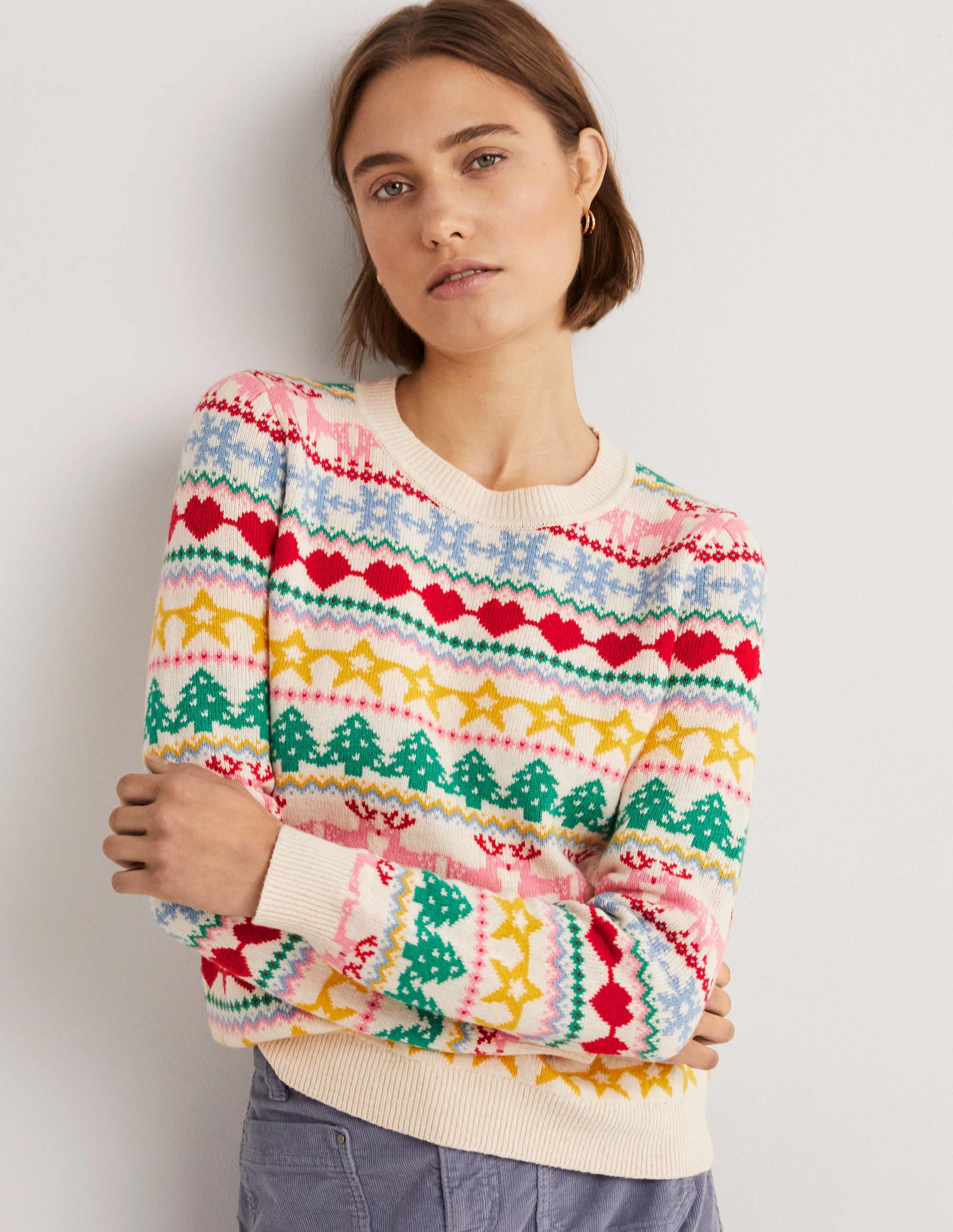 Festive Fair Isle Christmas Jumper-Bunt, Weihnachtliches Fair-Isle-Muster - Image 4