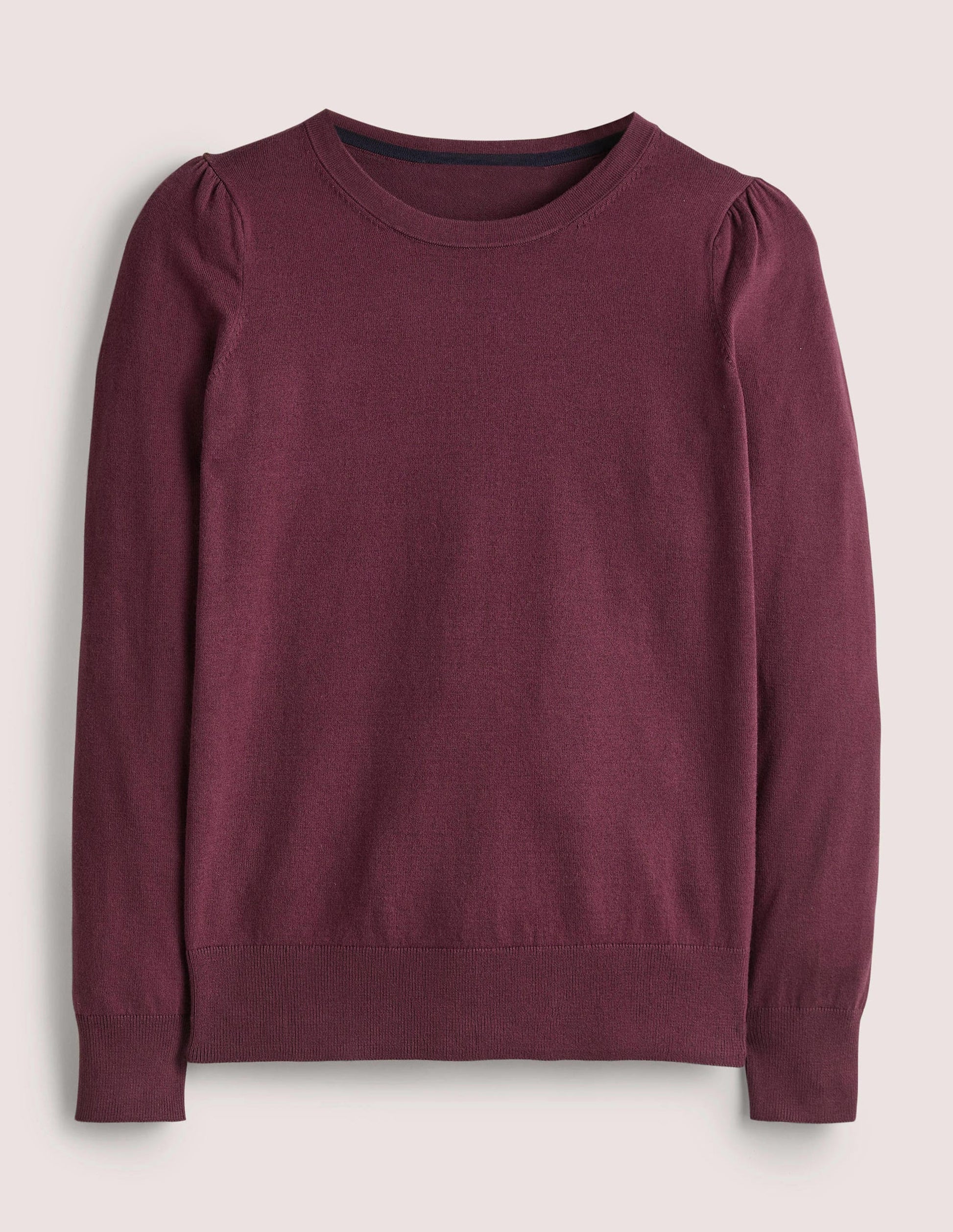 Cotton Crew Neck Jumper-Berry-7