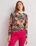 Margot Kaschmirpullover-Trekking-Grün, Paisleymuster