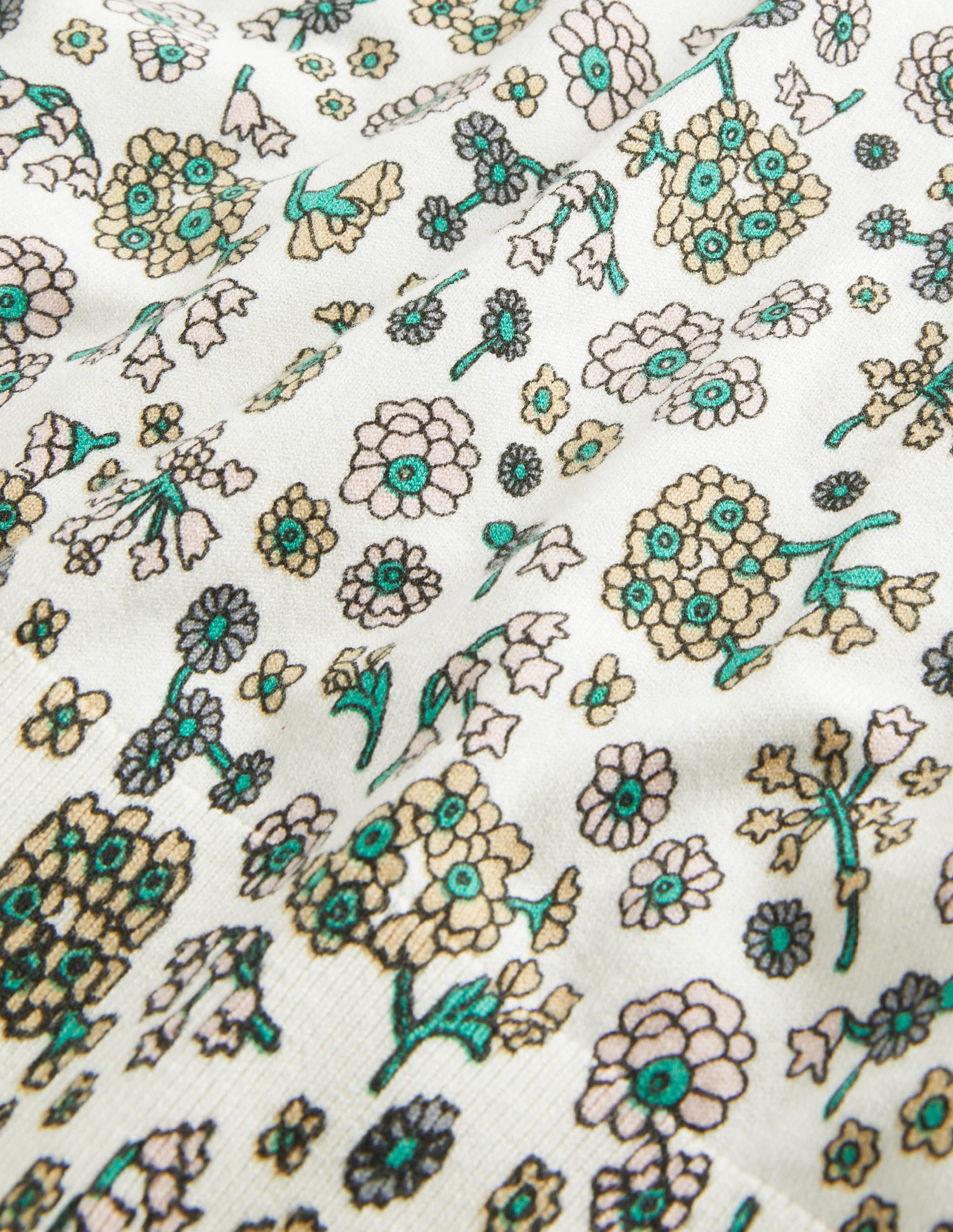 Pull col V en coton-Ivoire, motif Ditsy Charm - Image 5