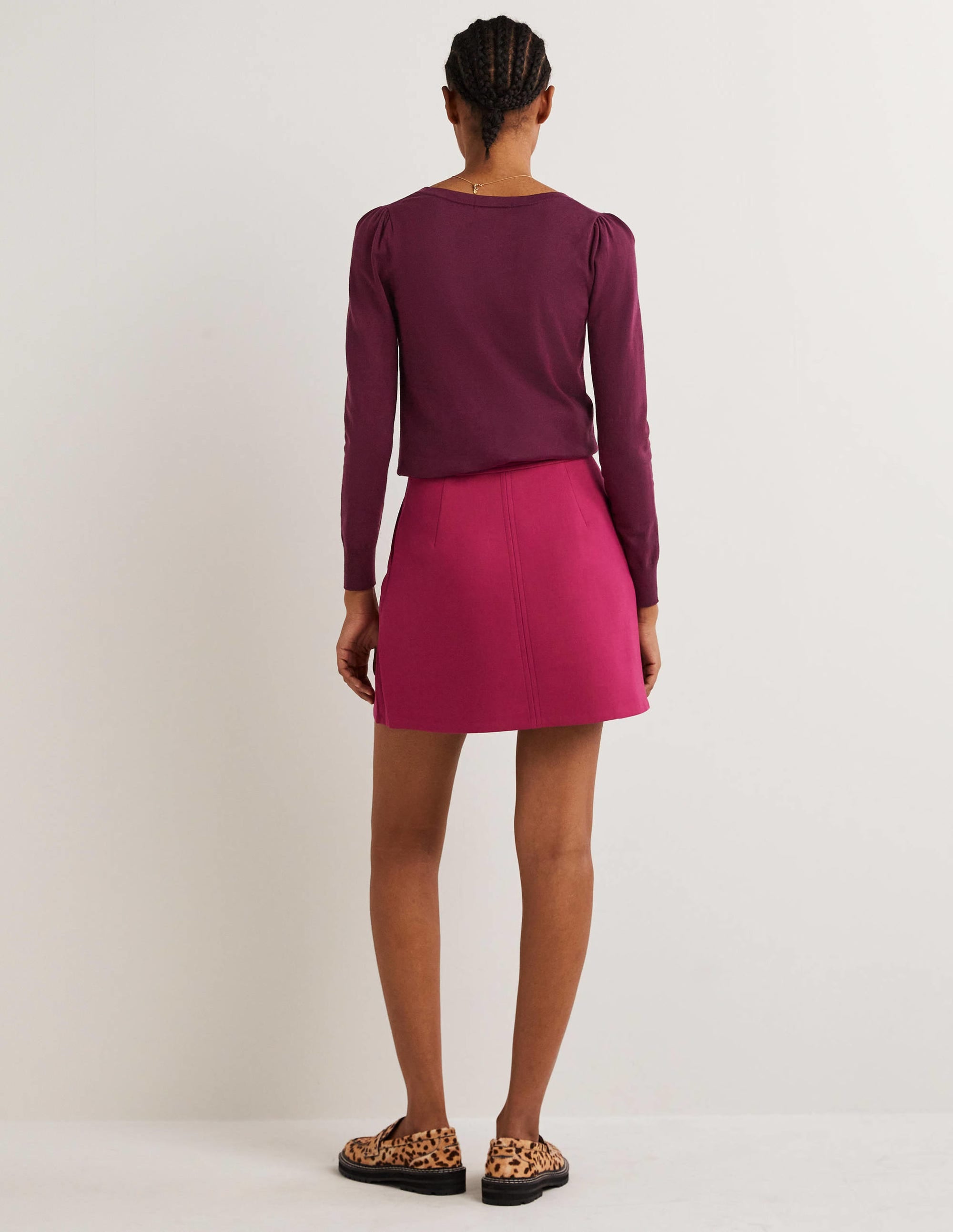 Baumwollpullover mit V-Ausschnitt-Beere - Image 3