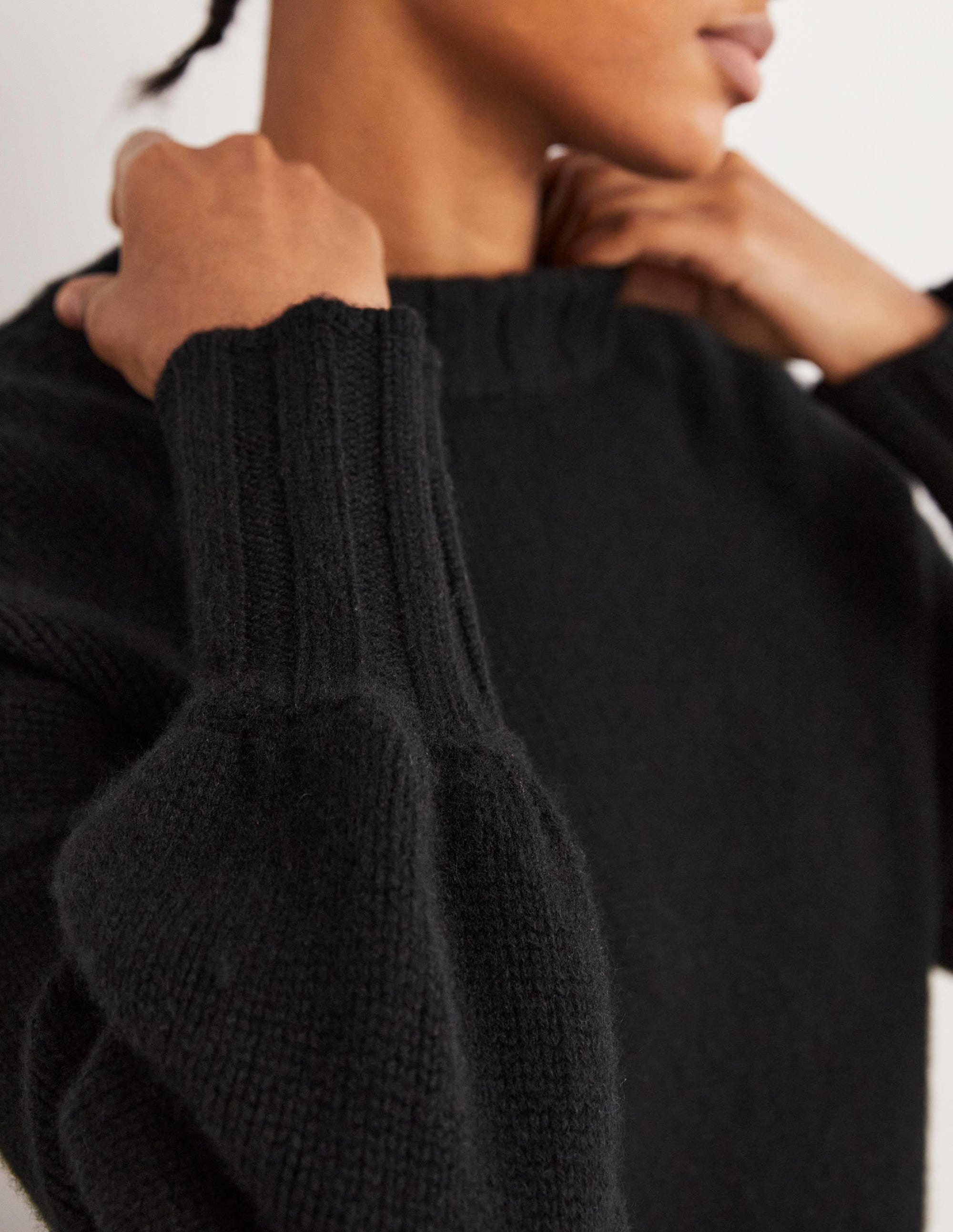 Grobstrickpullover aus Kaschmir-Schwarz - Image 2