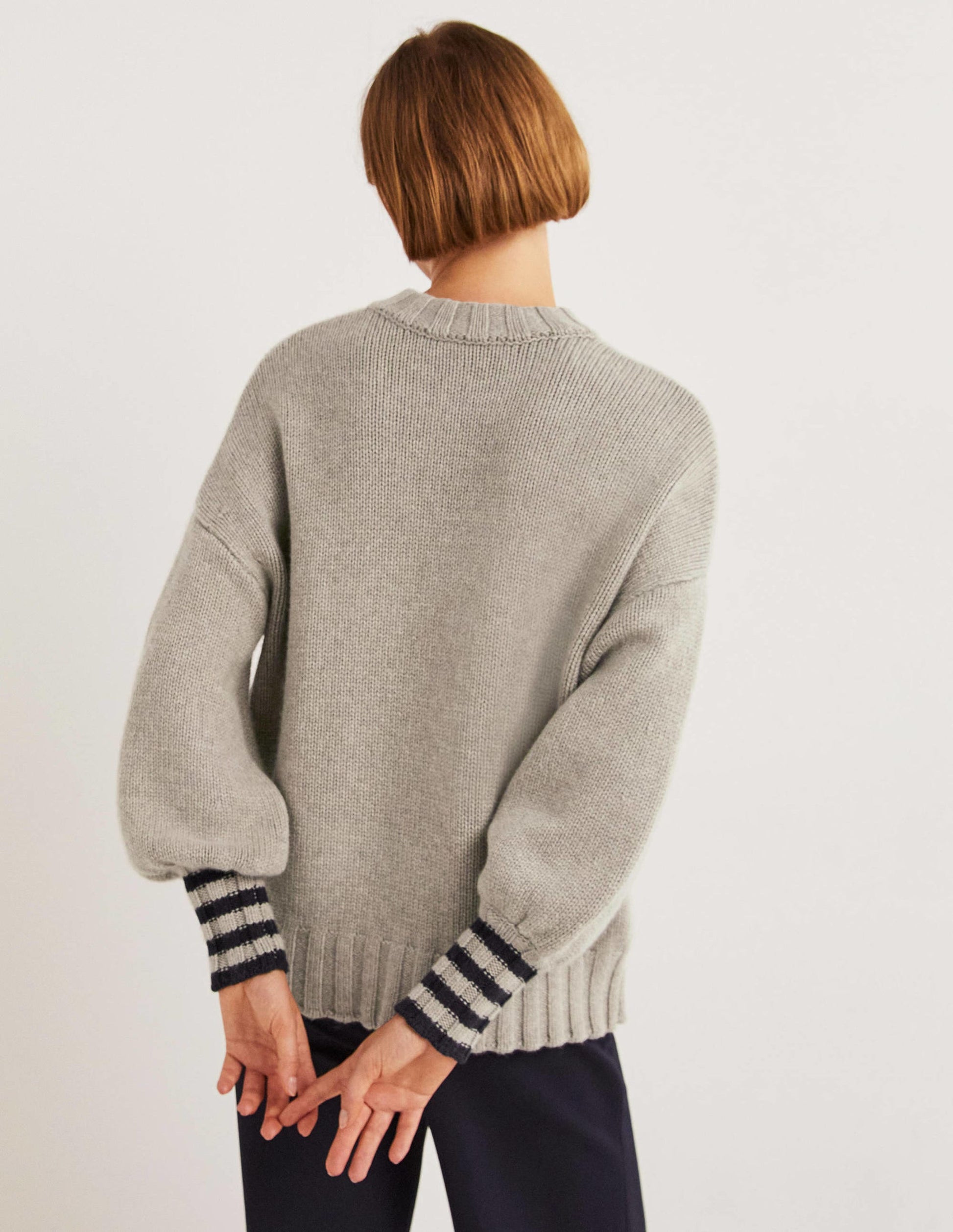 Pull en cachemire épais-Taupe chiné-3