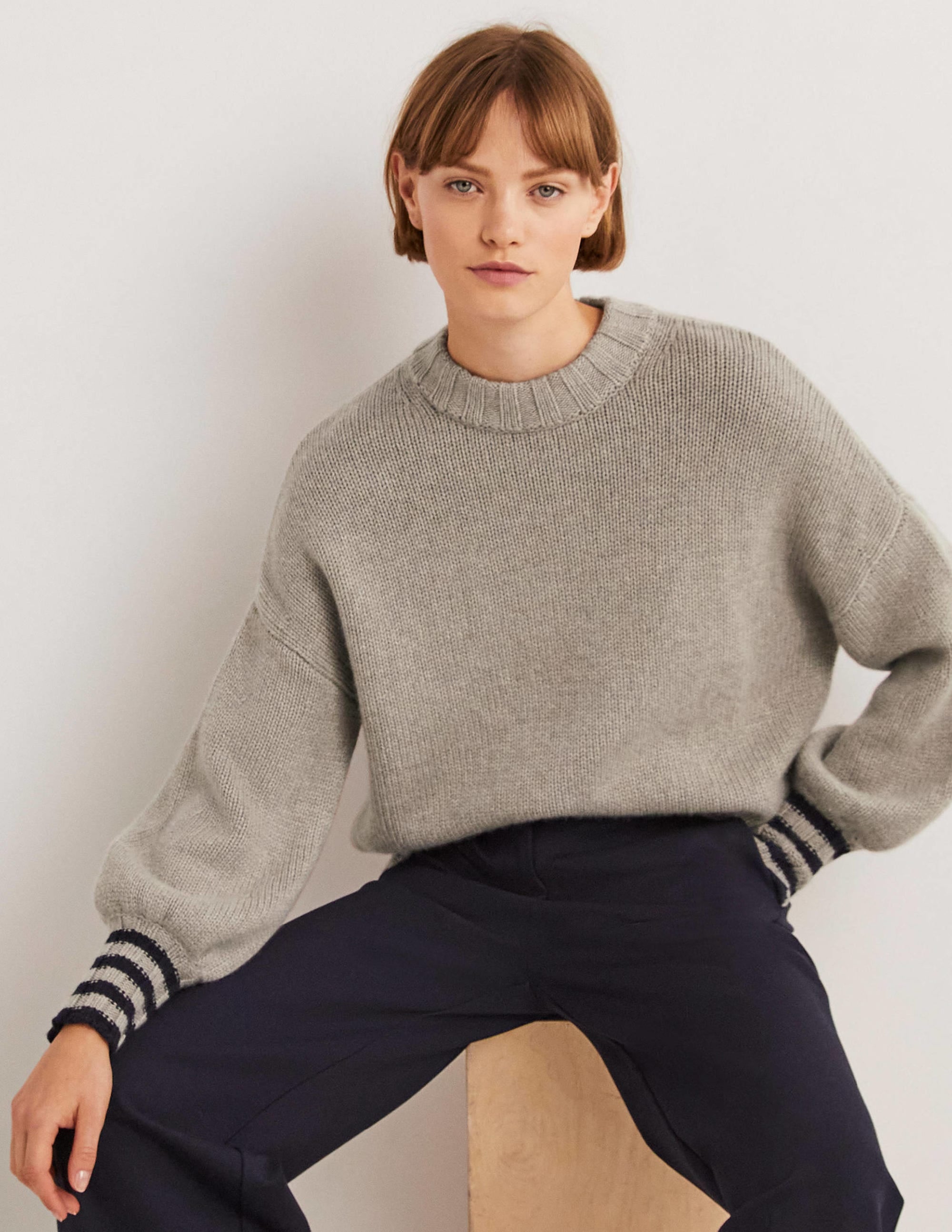 Pull en cachemire épais-Taupe chiné - Image 4