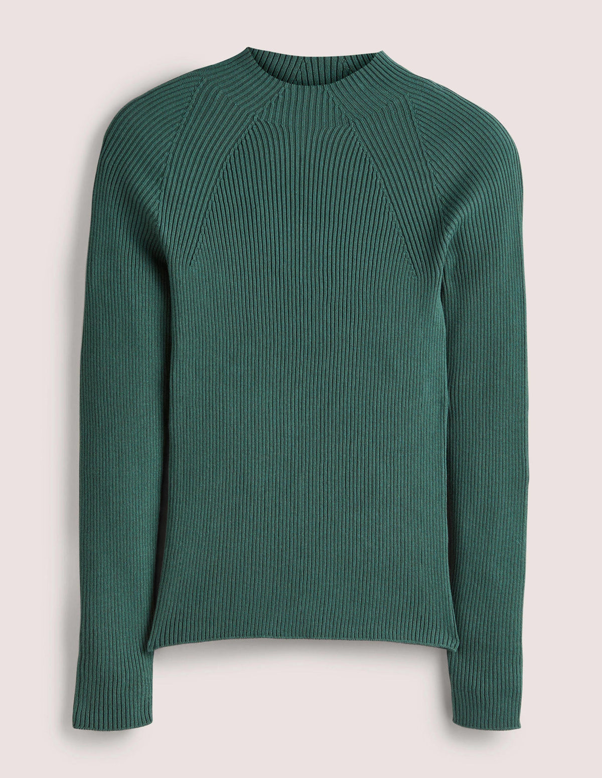 Gerippter Pullover mit hohem Kragen-Trekking-Grün-6