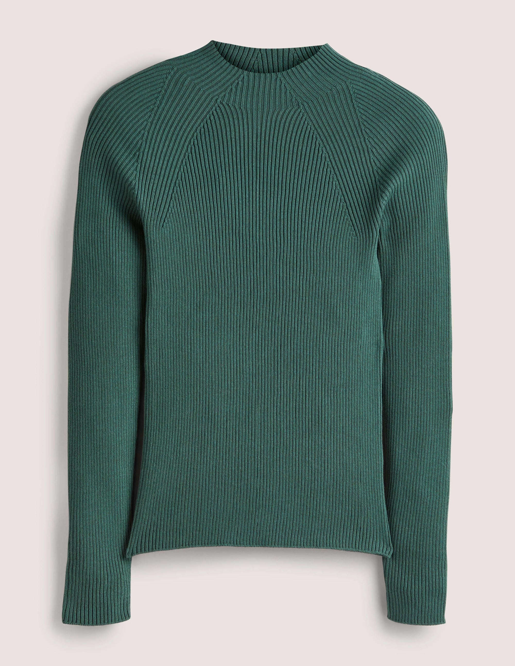 Gerippter Pullover mit hohem Kragen-Trekking-Grün - Image 6