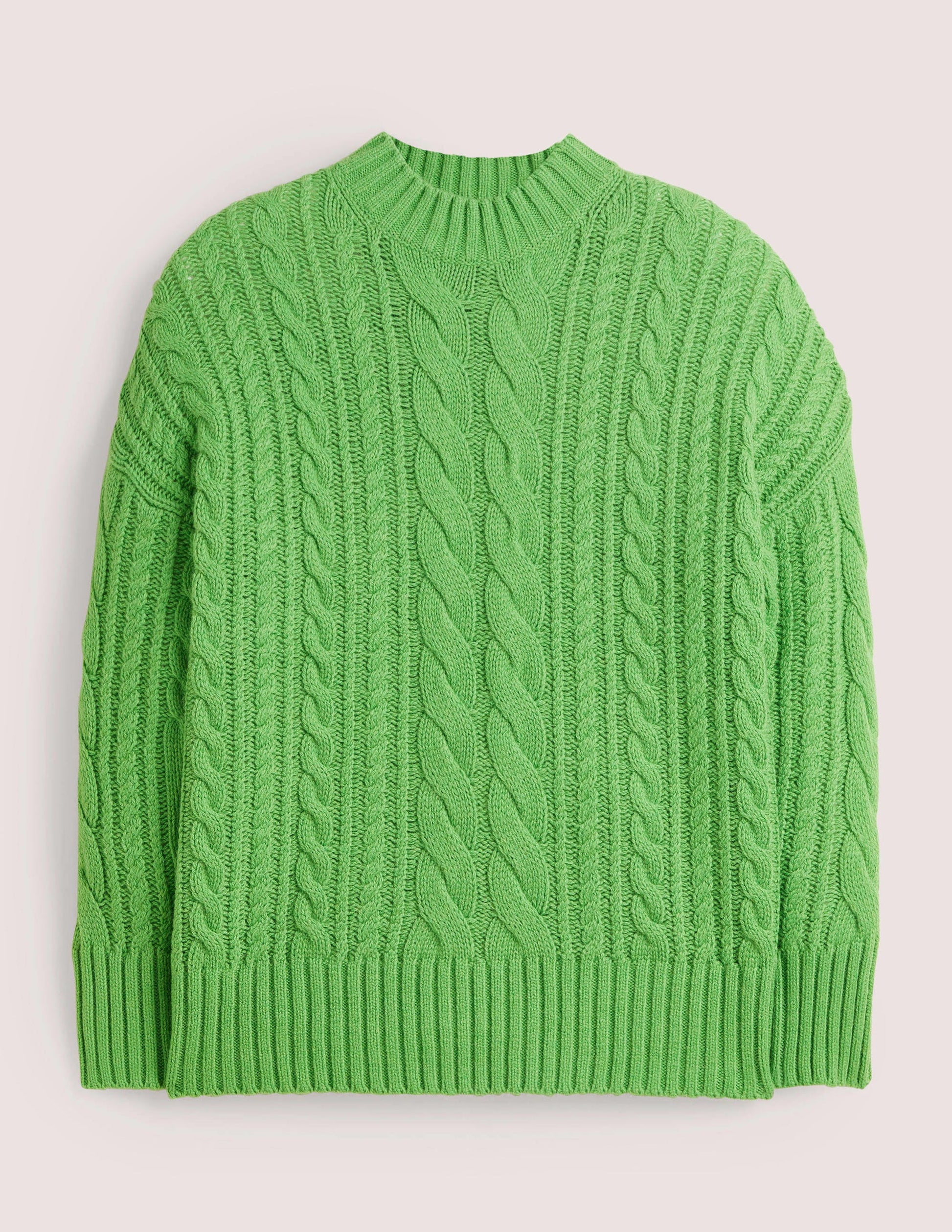 Pullover mit Zopfstrickmuster-Leguangrün-8