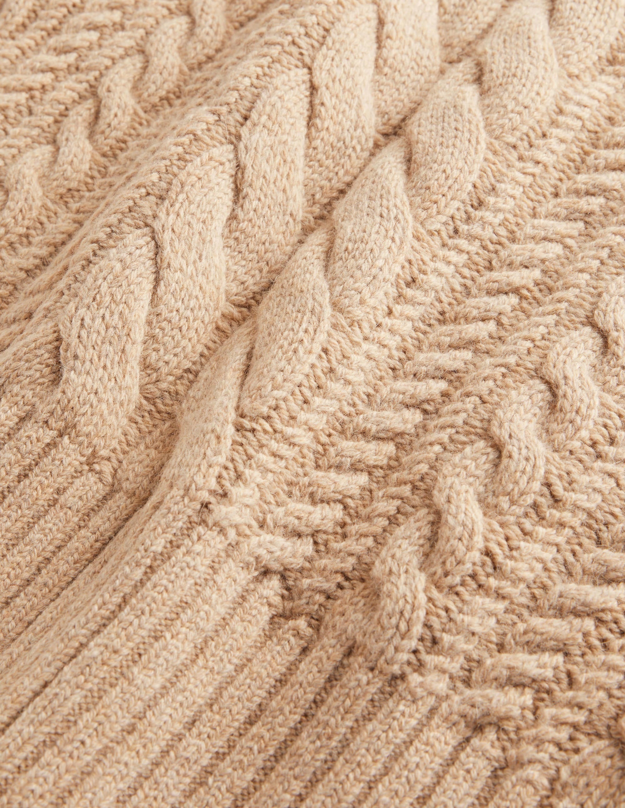 Pullover mit Zopfstrickmuster-Mausbraun Melange - Image 5