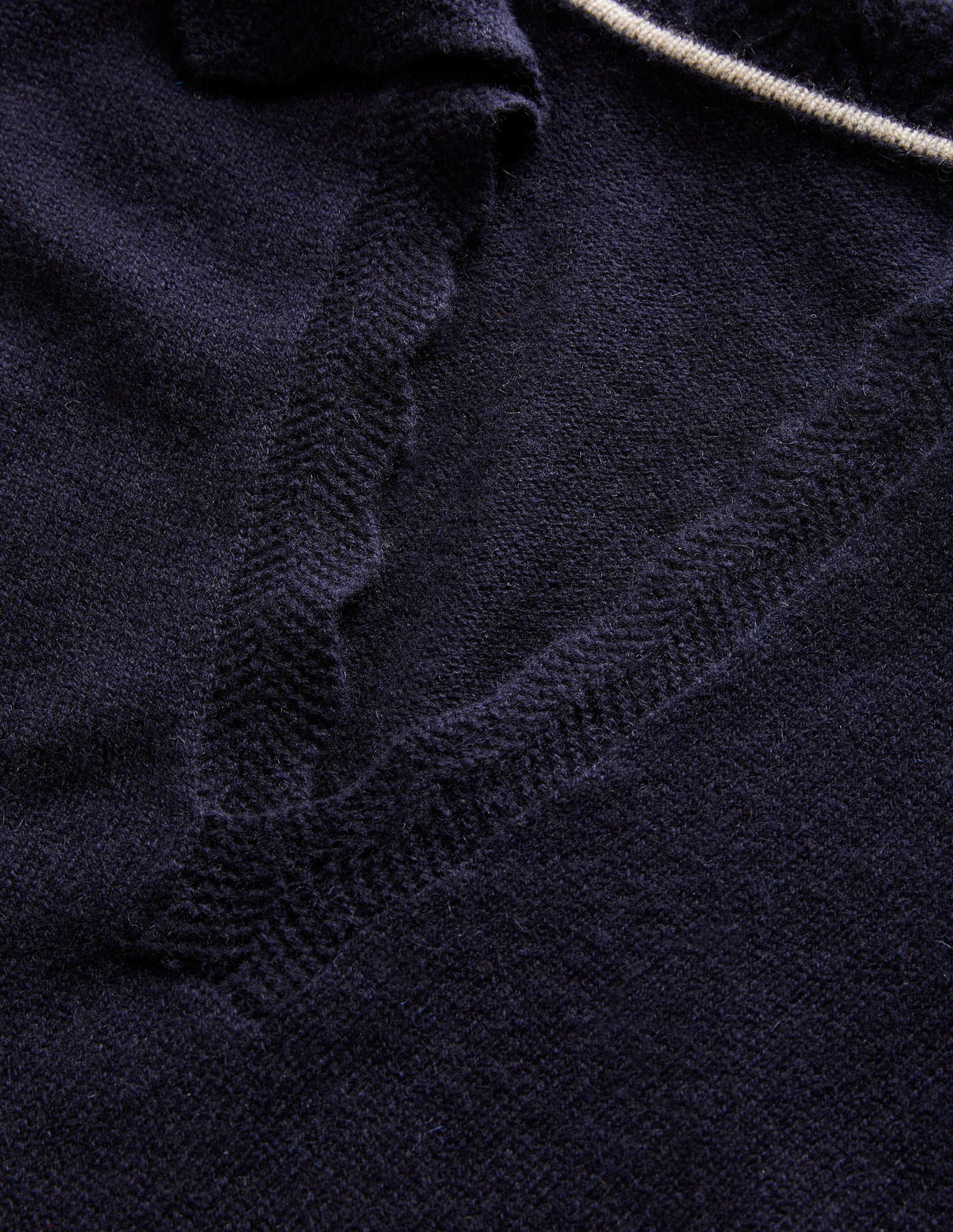 Kaschmirpullover mit Kragendetail-Marineblau - Image 6
