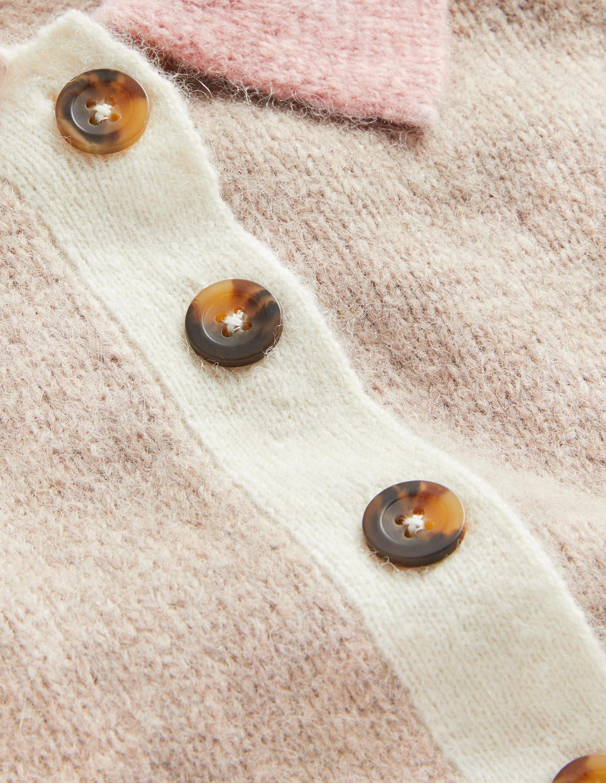 Fluffy Henley Jumper-Mink Melange, Pink Frosting-6