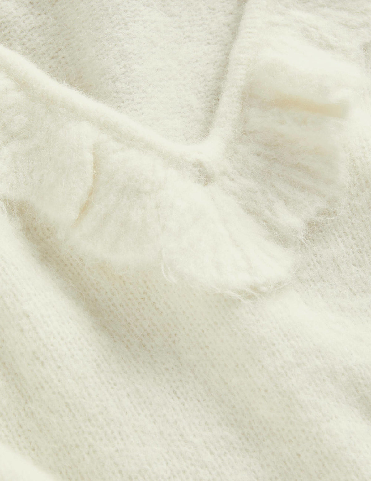 Flauschiger Pullover mit Rüschen-Naturweiß - Image 6