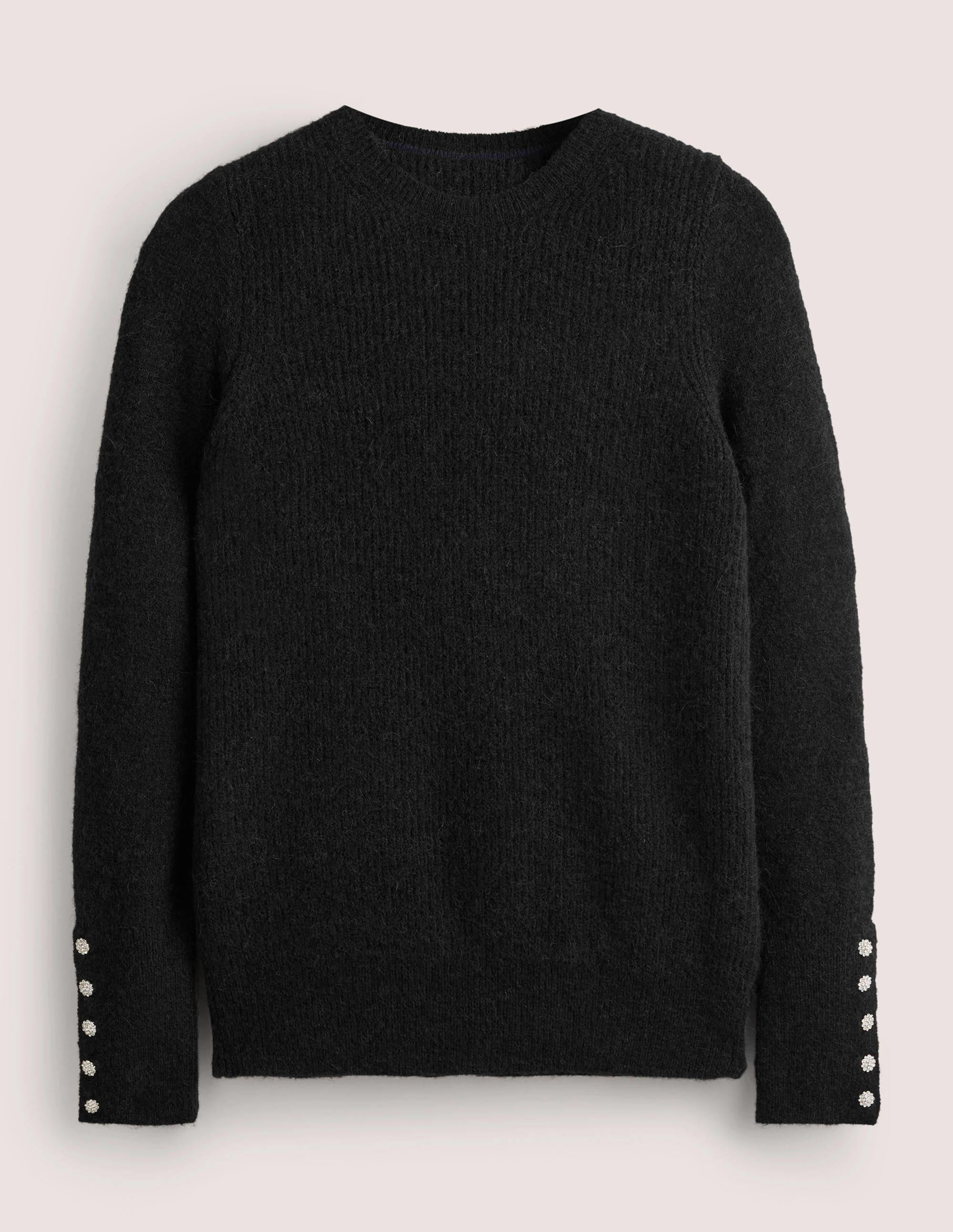Black Jewel Button Fluffy Jumper-Noir - Image 6