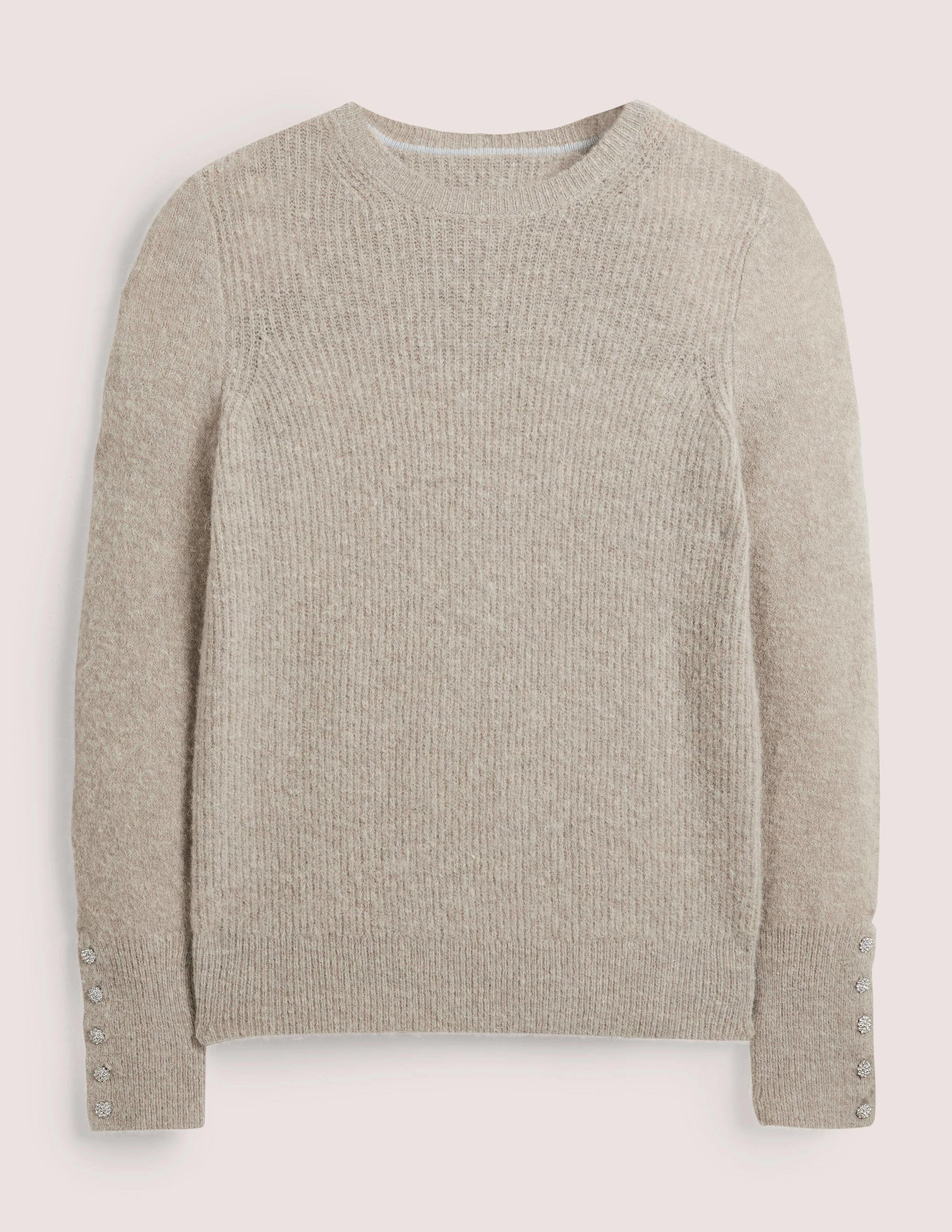 Pull duveteux à boutons ornementés-Taupe chiné-6