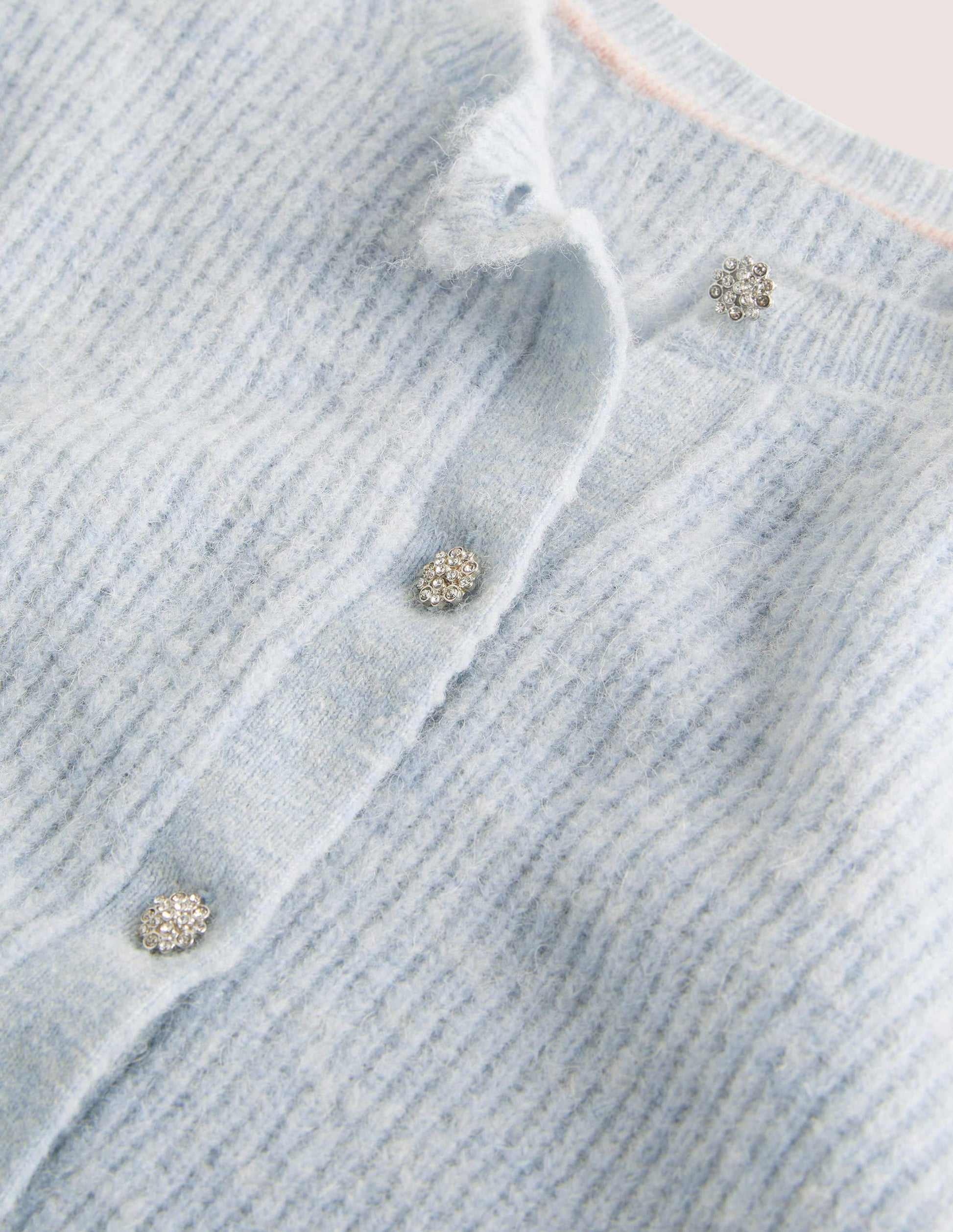 Gilet duveteux à boutons ornementés-Bleu surf-6