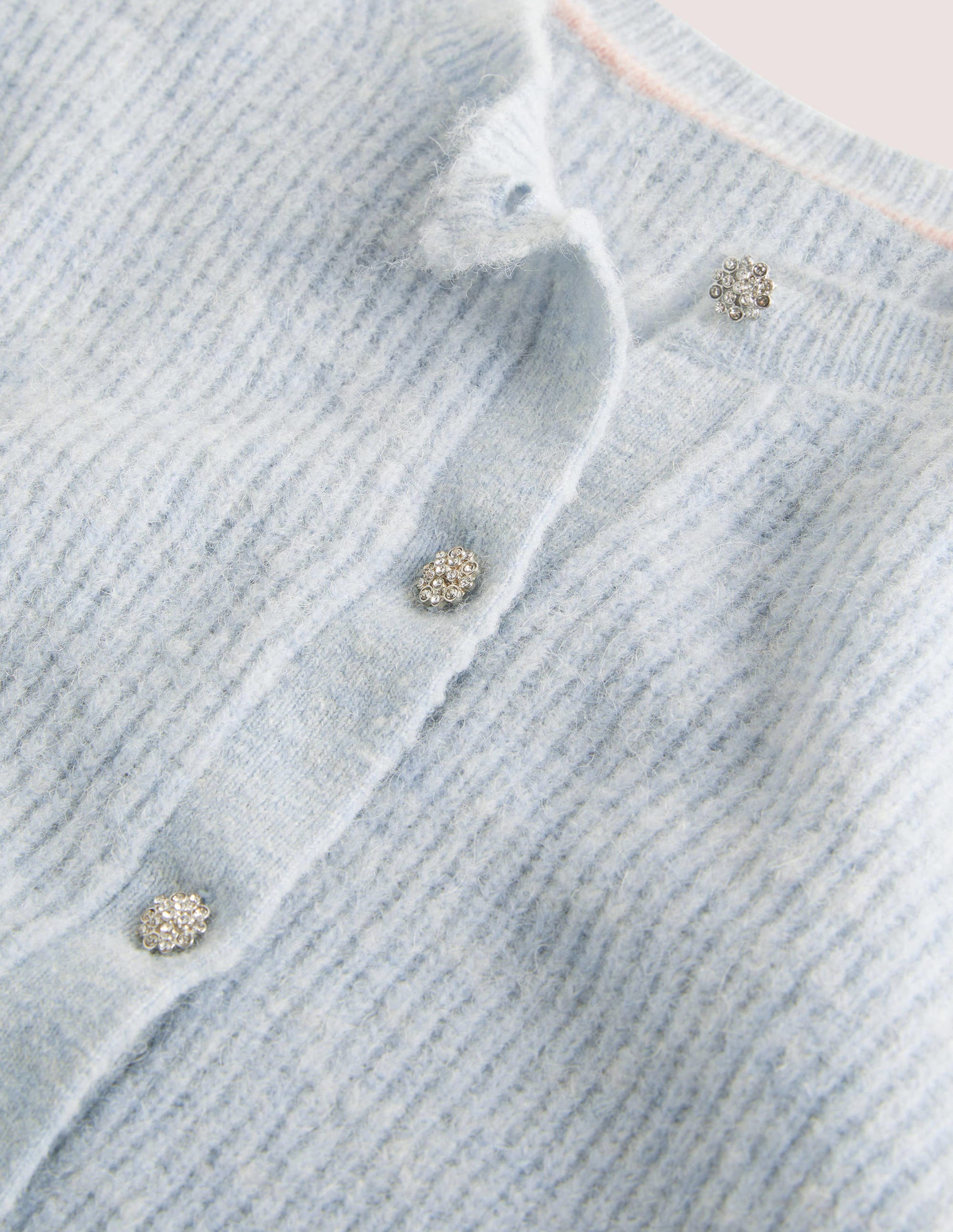Gilet duveteux à boutons ornementés-Bleu surf - Image 6