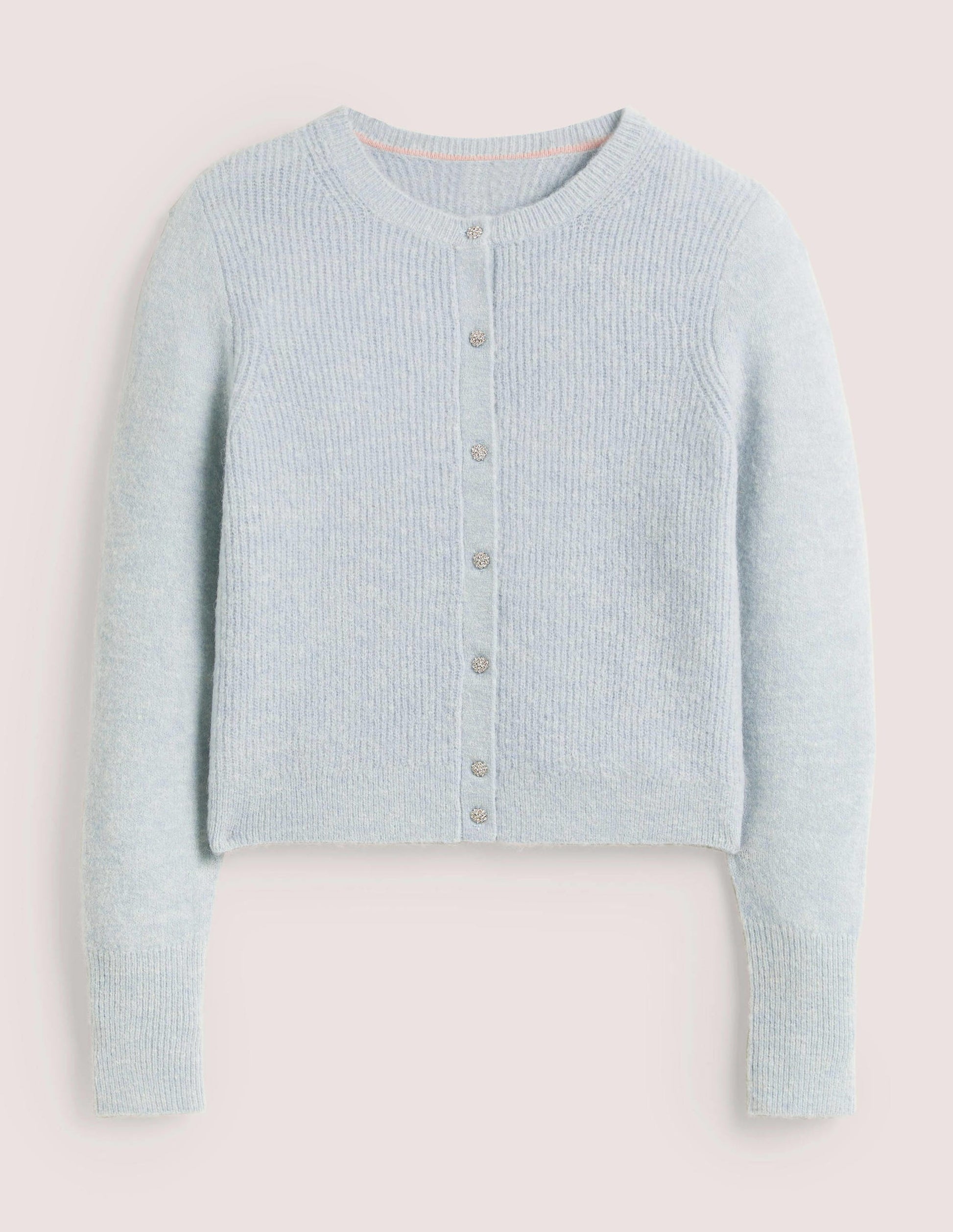 Gilet duveteux à boutons ornementés-Bleu surf-7
