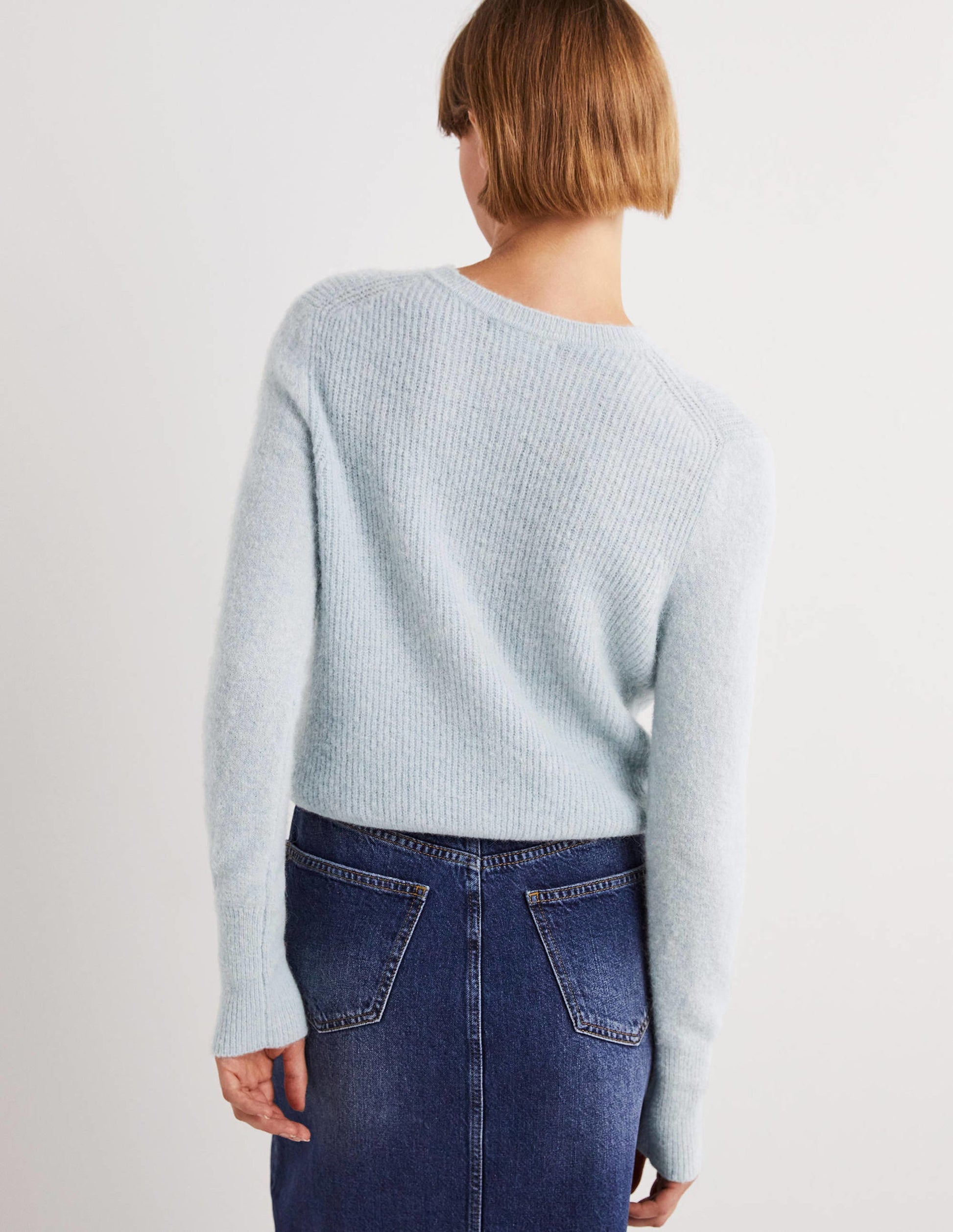 Gilet duveteux à boutons ornementés-Bleu surf-4