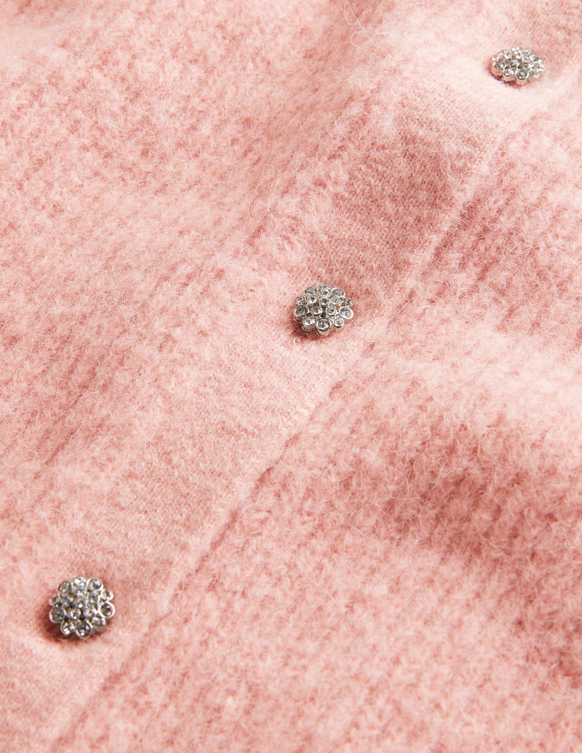 Gilet duveteux à boutons ornementés-Glaçage rose - Image 5