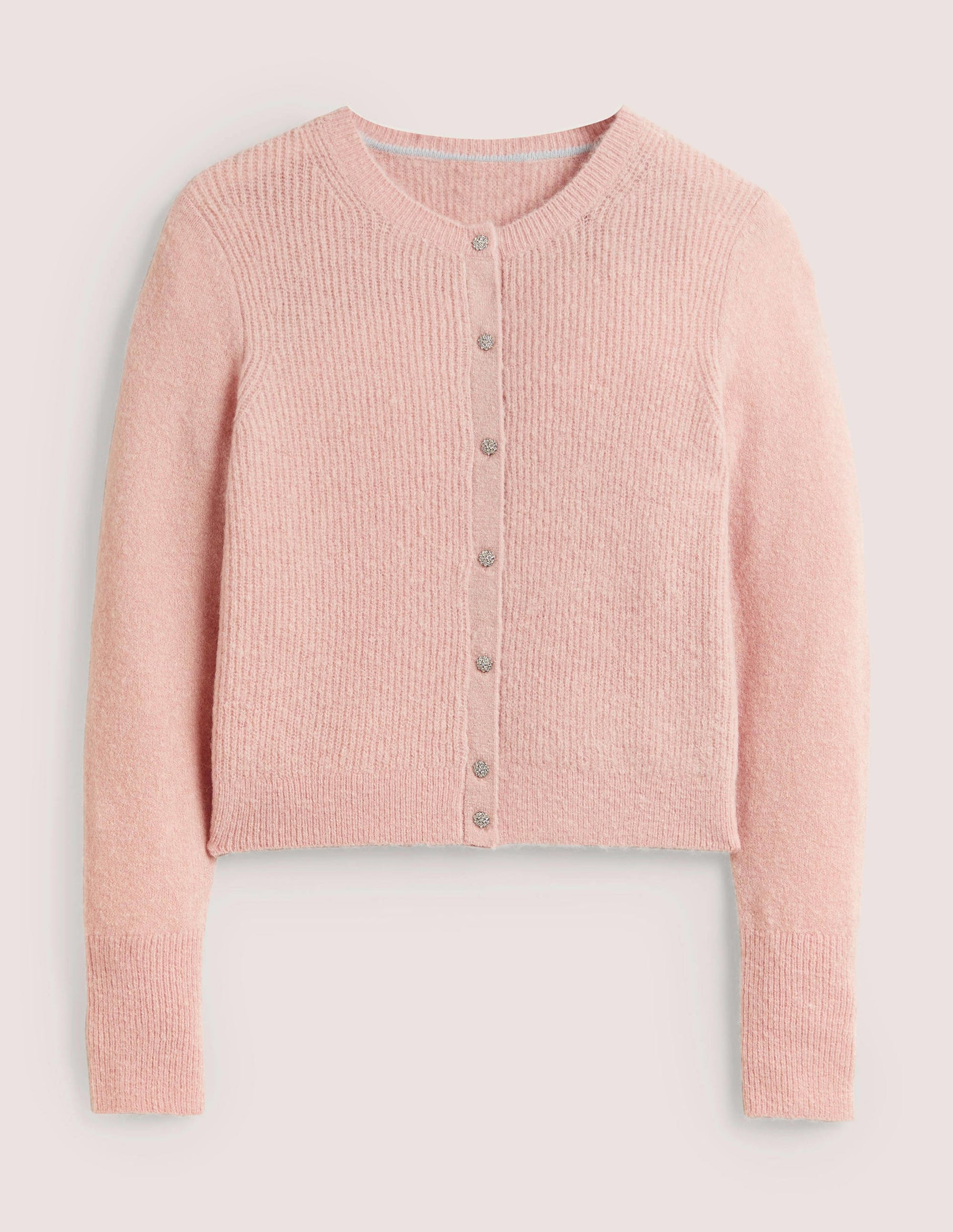 Gilet duveteux à boutons ornementés-Glaçage rose-6