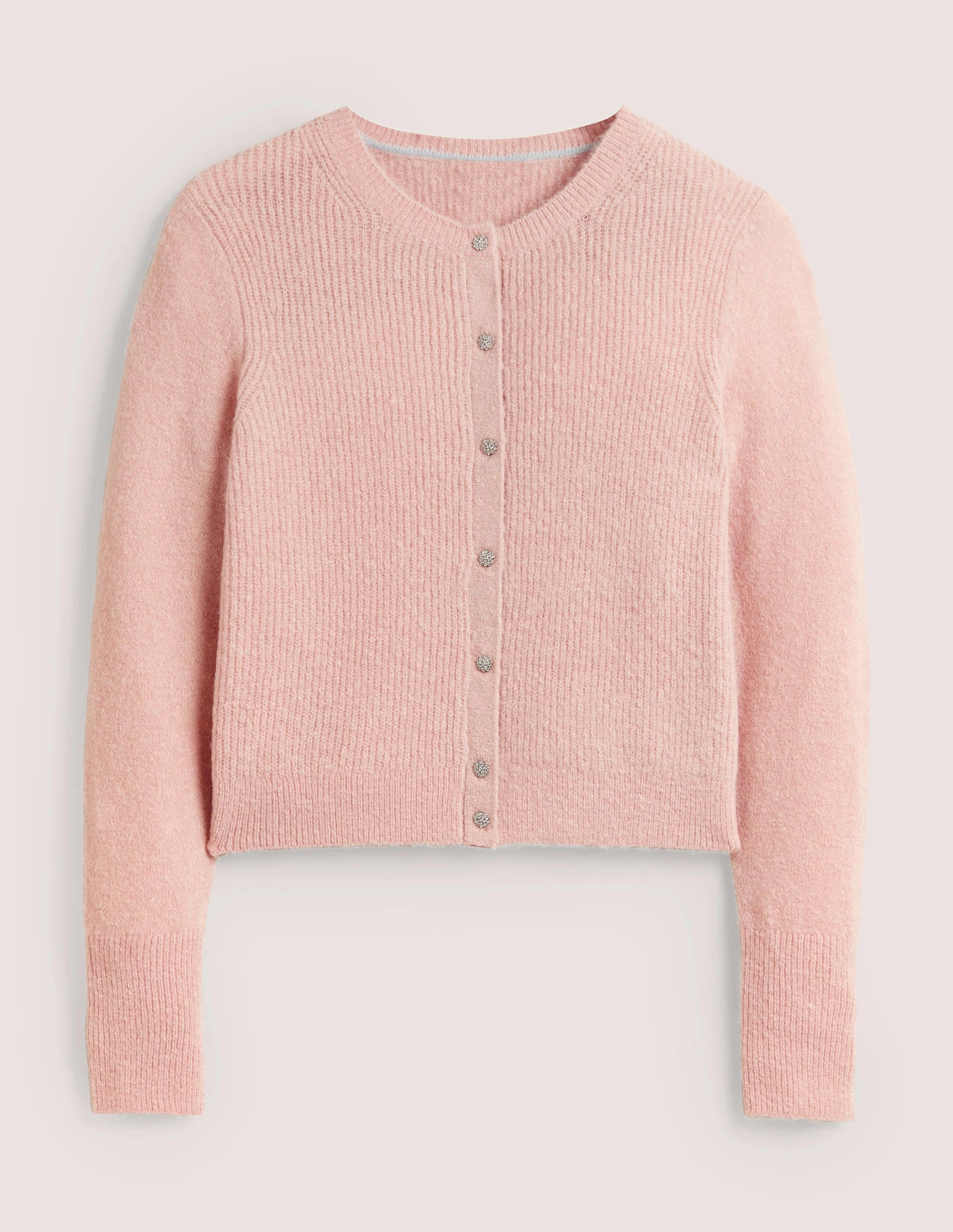 Gilet duveteux à boutons ornementés-Glaçage rose - Image 6