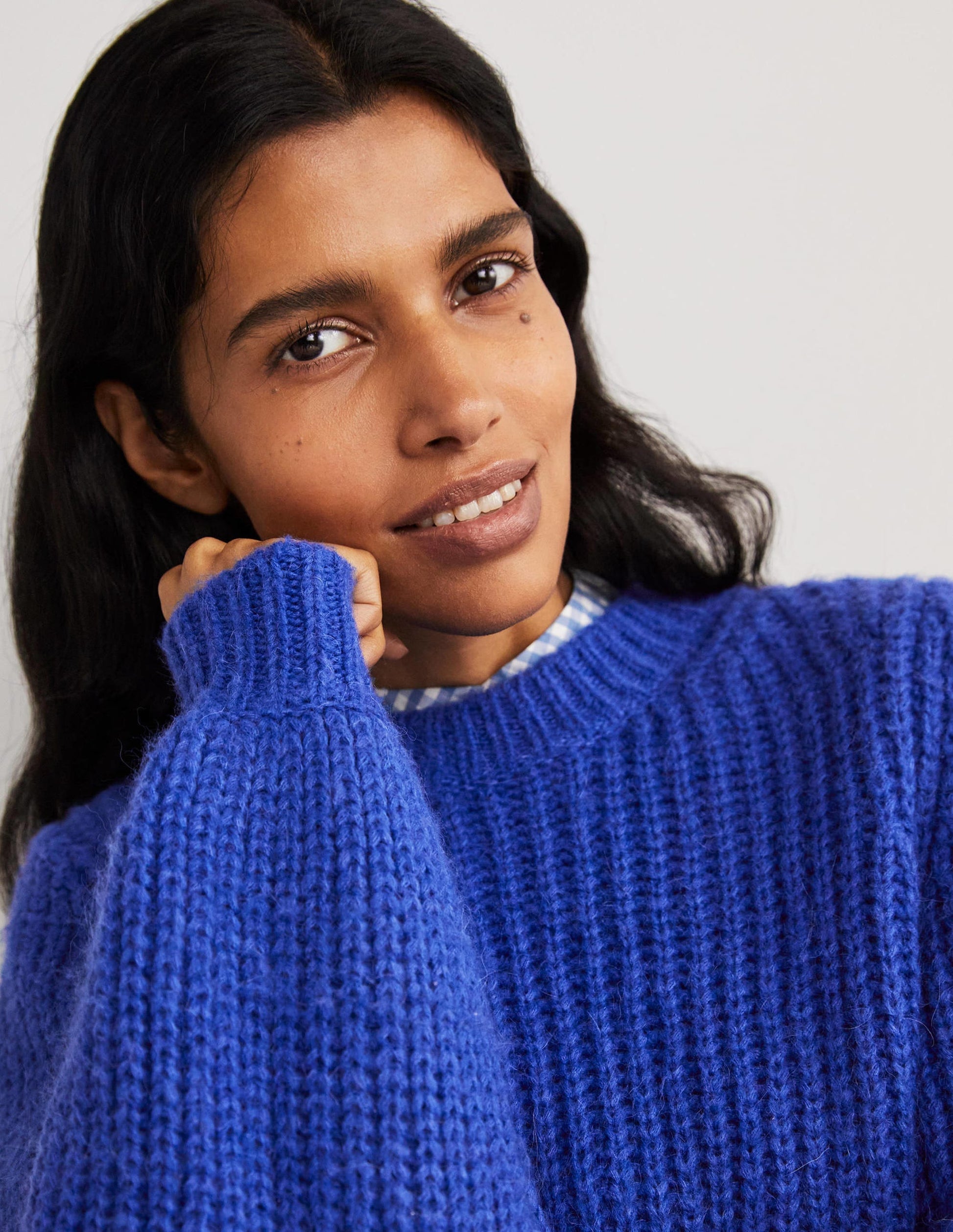 Pullover aus Grobrippstrick-Kobaltblau-2